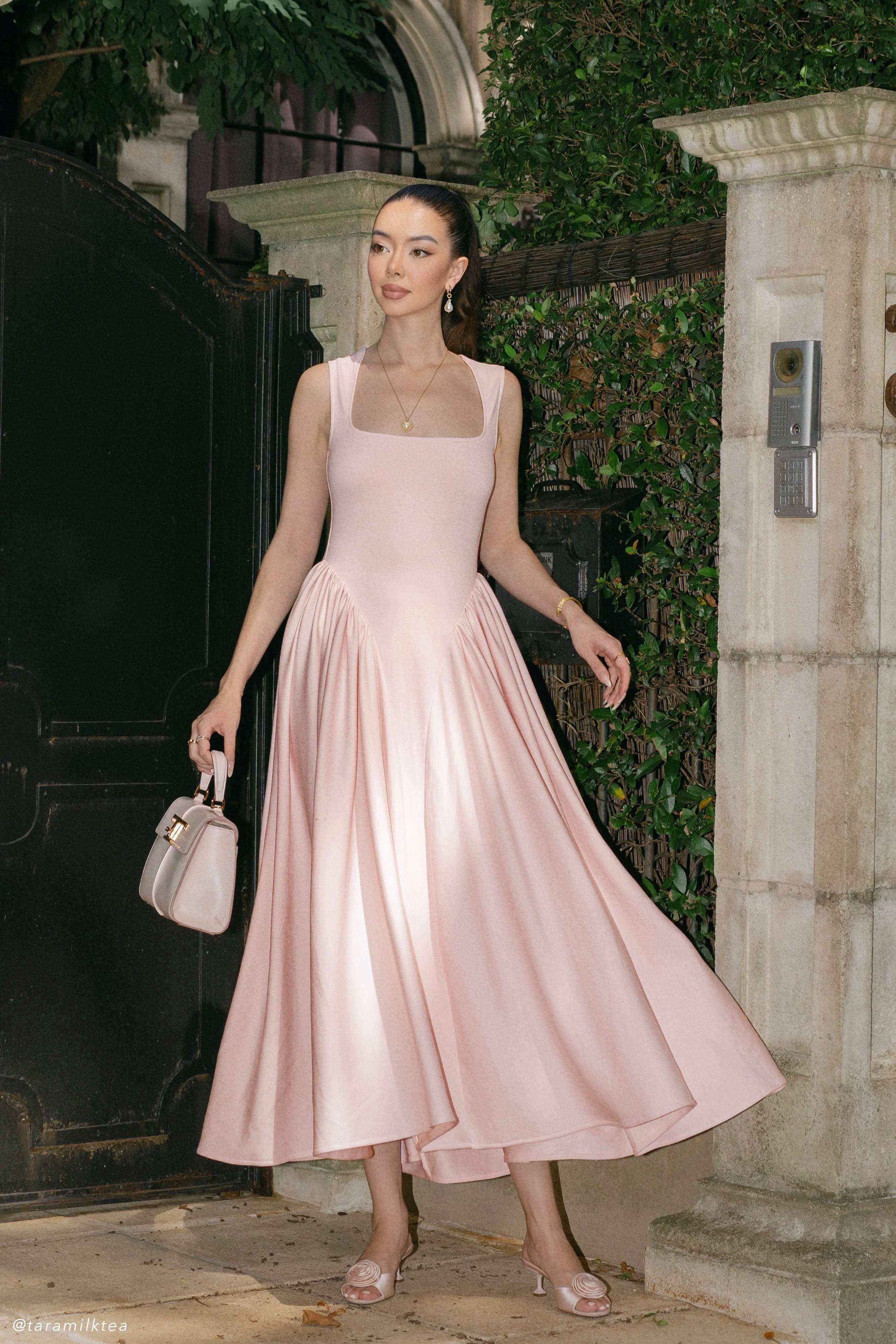 ER Sharon Scuba Jersey Midi Dress - Ballet Pink