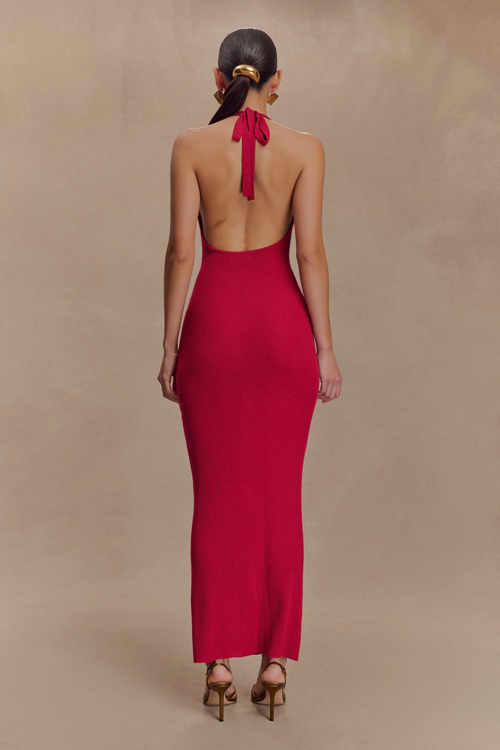 ER Ayella Cowl Knit Maxi Dress - Raspberry