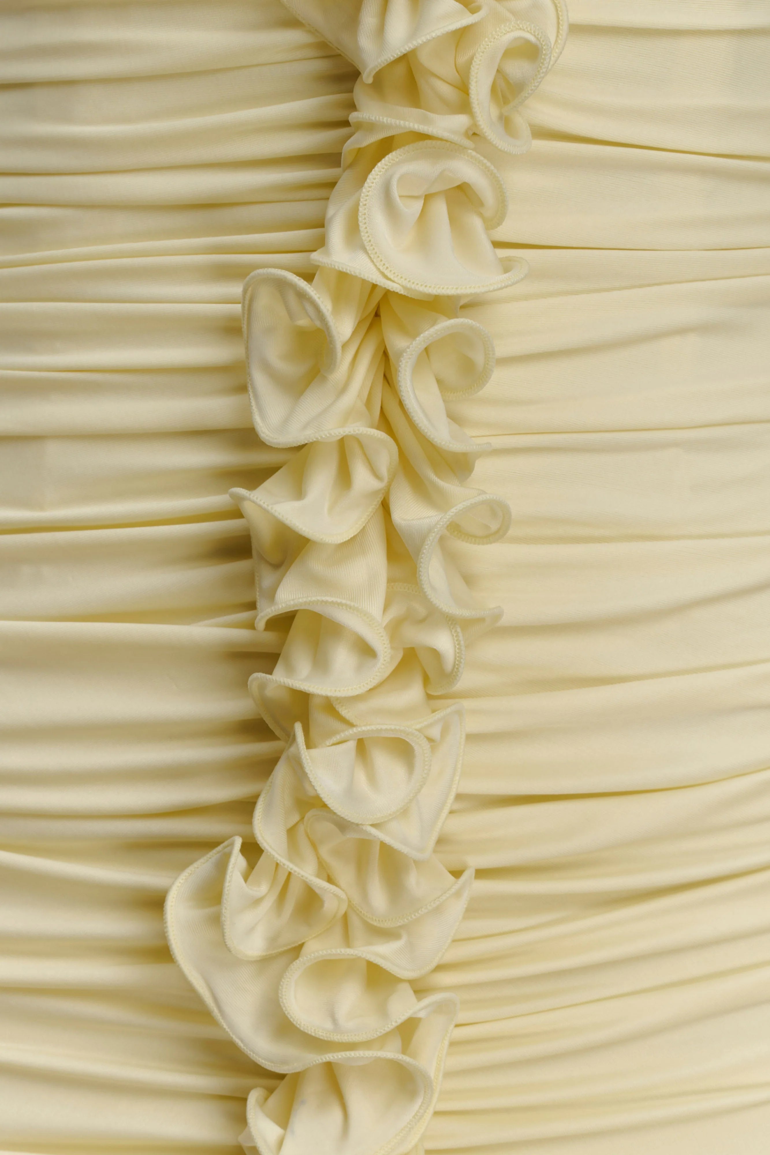 ER Alessandra Slinky Ruffle Maxi Dress - Lemon