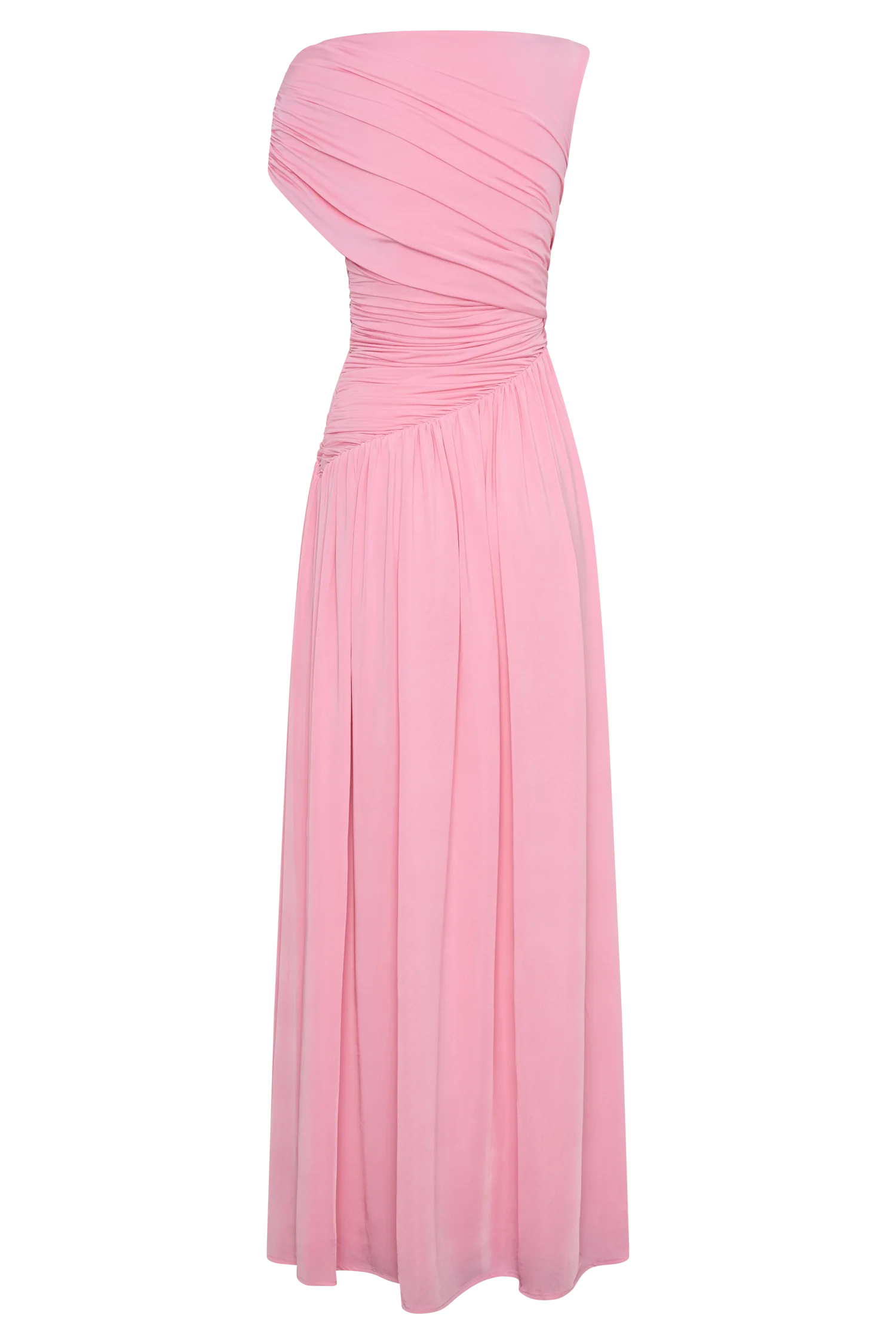 ER Ayeshya Slinky Asymmetric Maxi Dress - Candy Pink