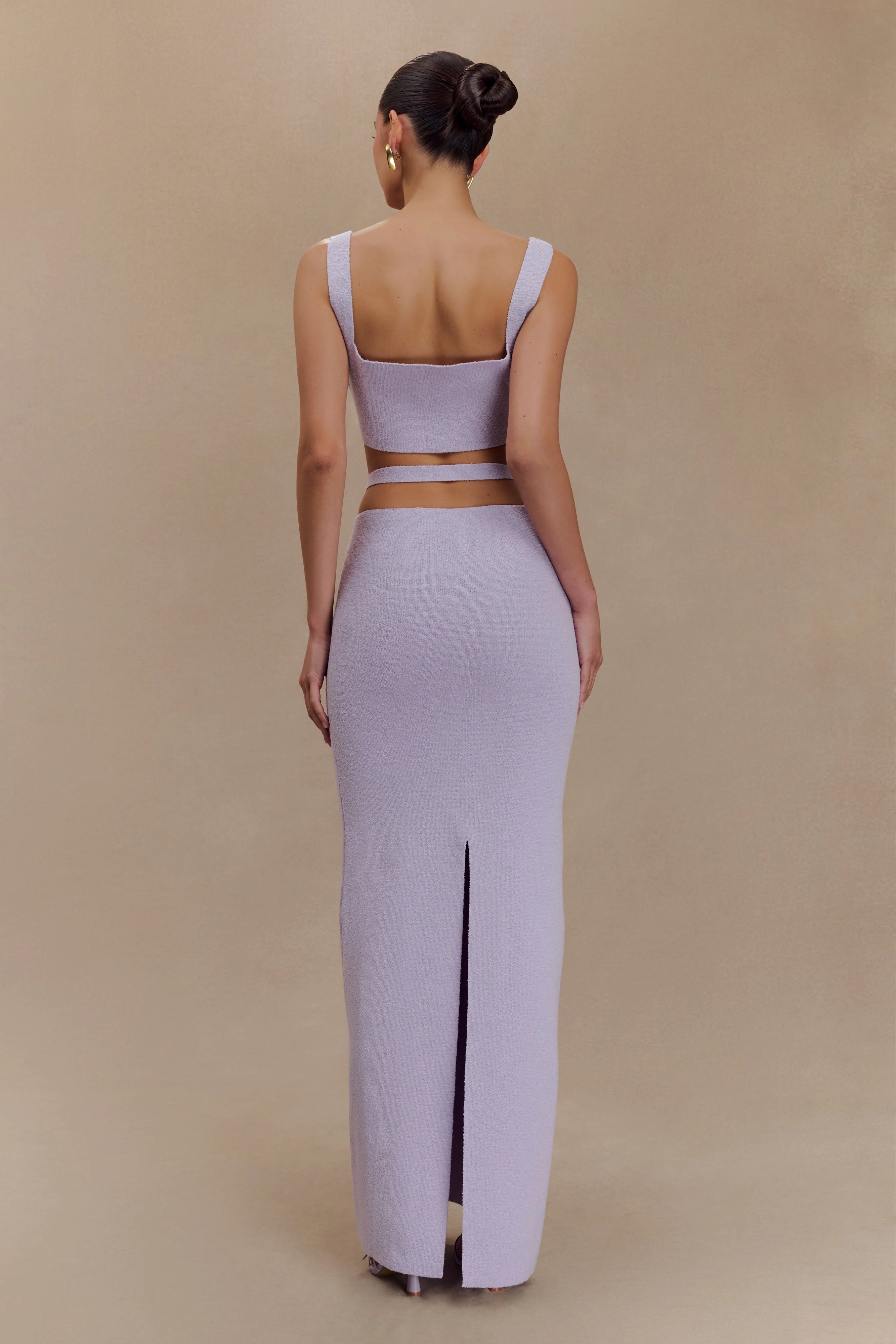 ER Alysanne Cut Out Knit Maxi Dress - Lilac