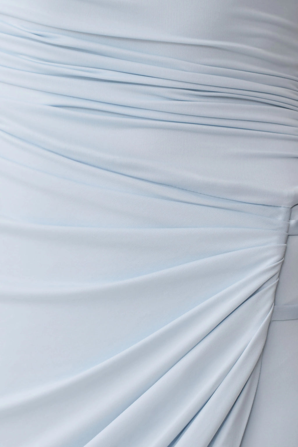 ER Alyn Off Shoulder Draped Maxi Dress - Pale Blue