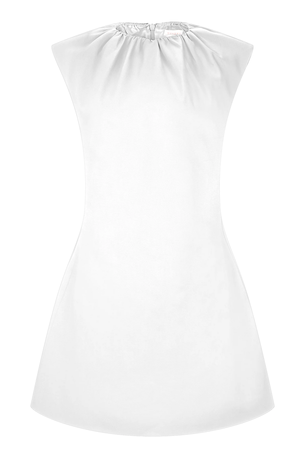 ER Ariana Pleated Neck Mini Dress - Ivory
