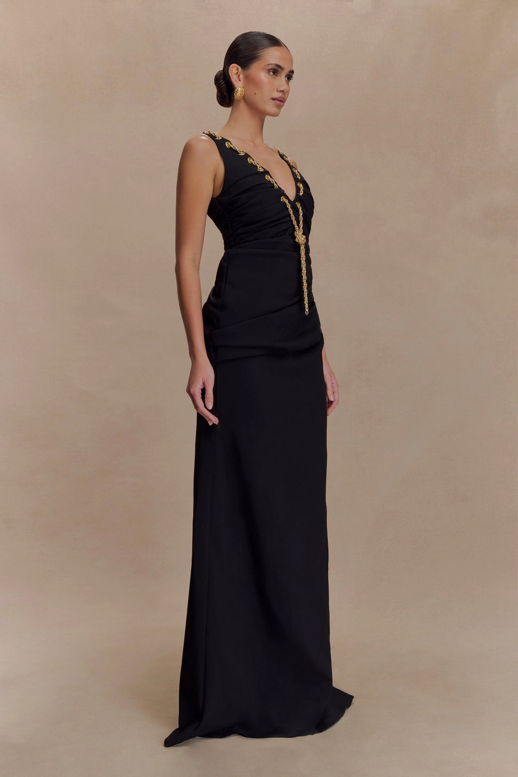 ER Axton Low Neck Maxi Dress - Black