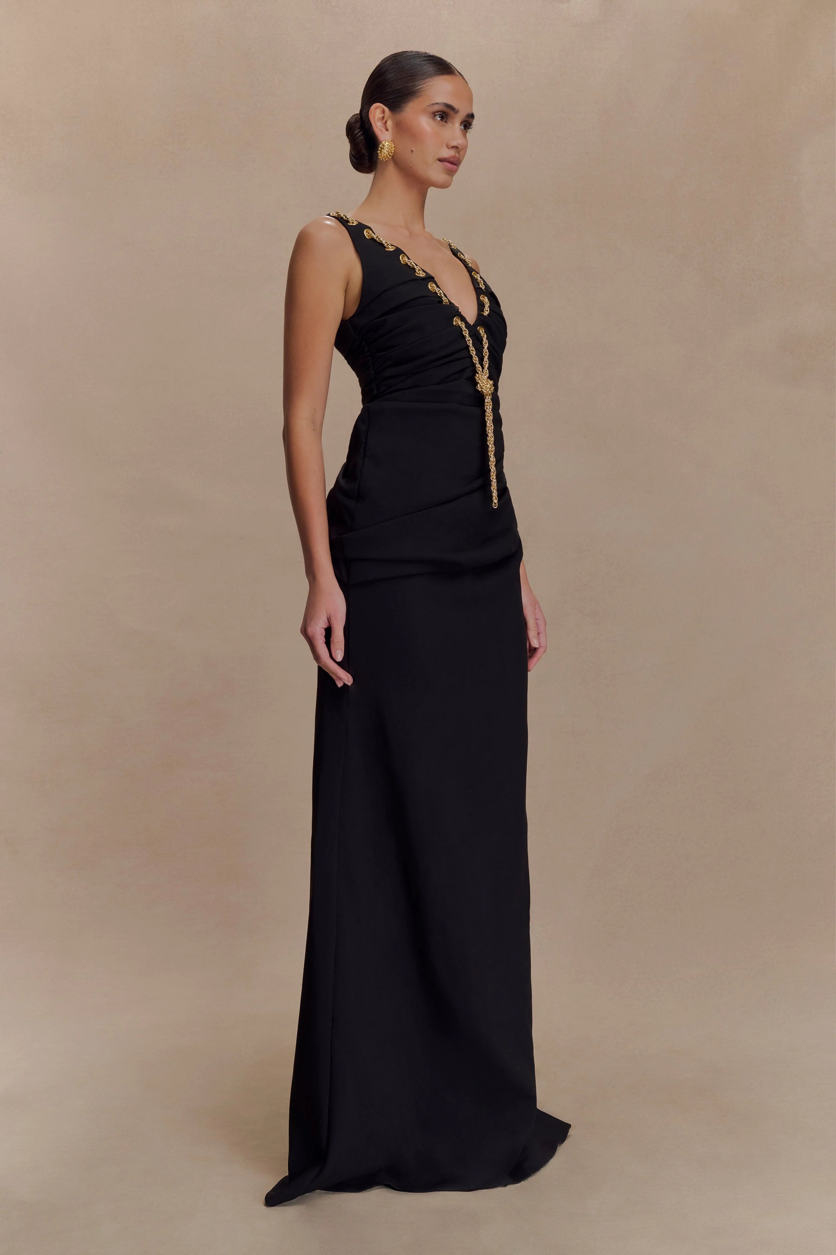 ER Axton Low Neck Maxi Dress - Black