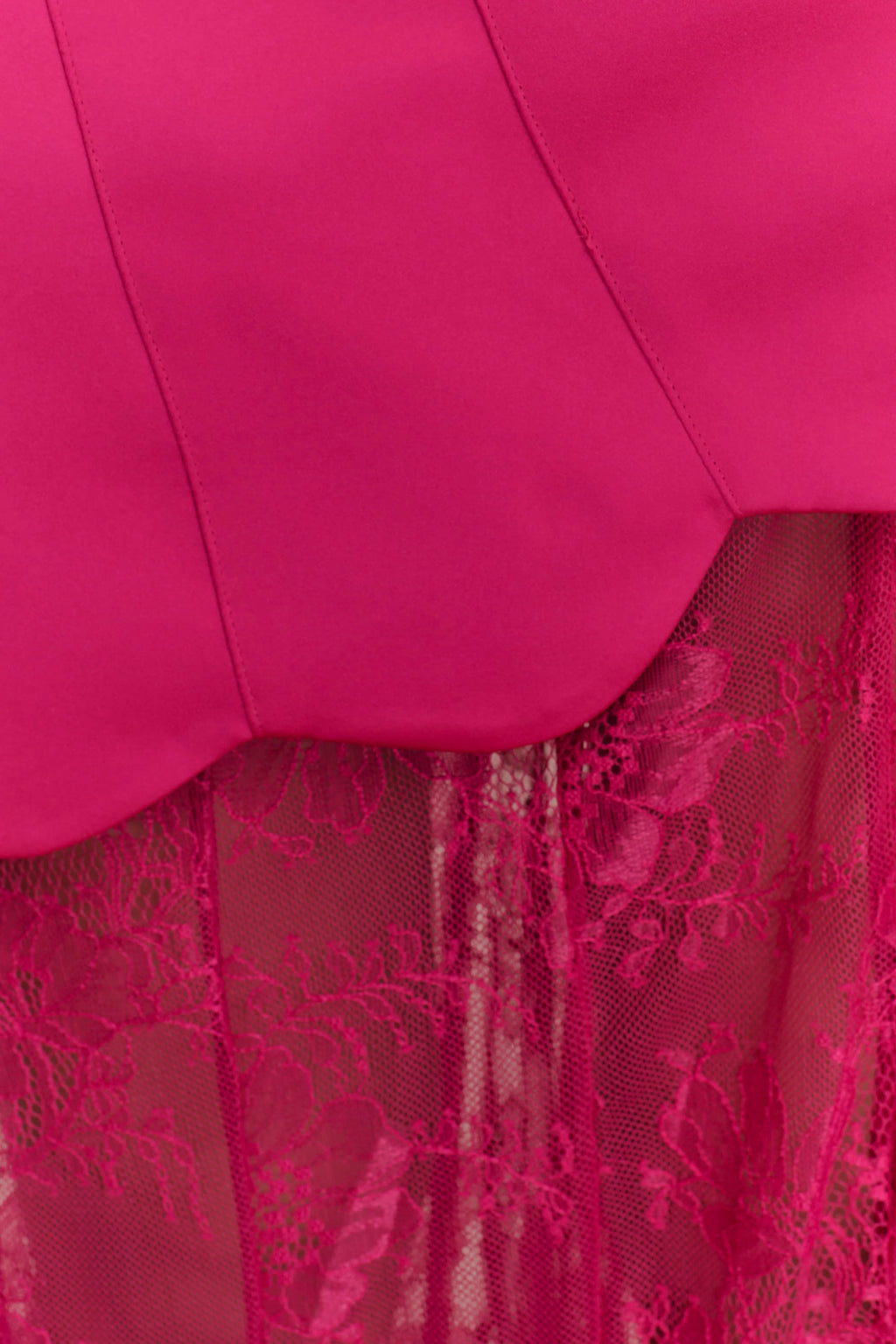 ER Aleena Satin And Lace Maxi Dress - Dragonfruit