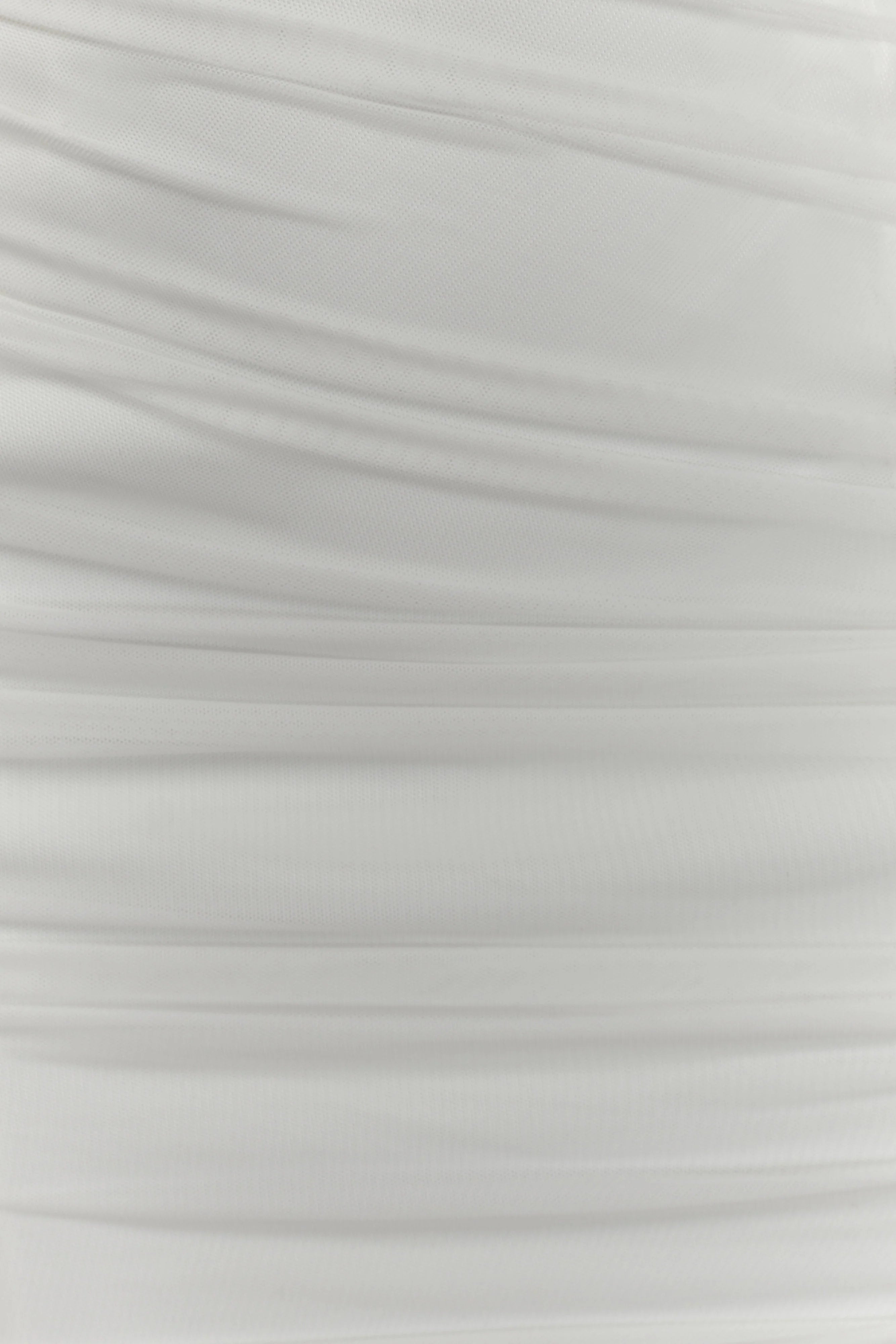 ER Jianna Strapless Mesh Mini Dress - White