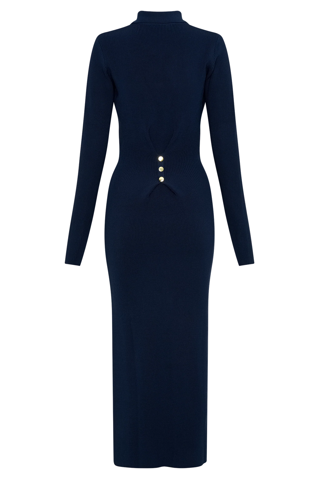 ER Abbey Buttoned Knit Midi Dress - Navy