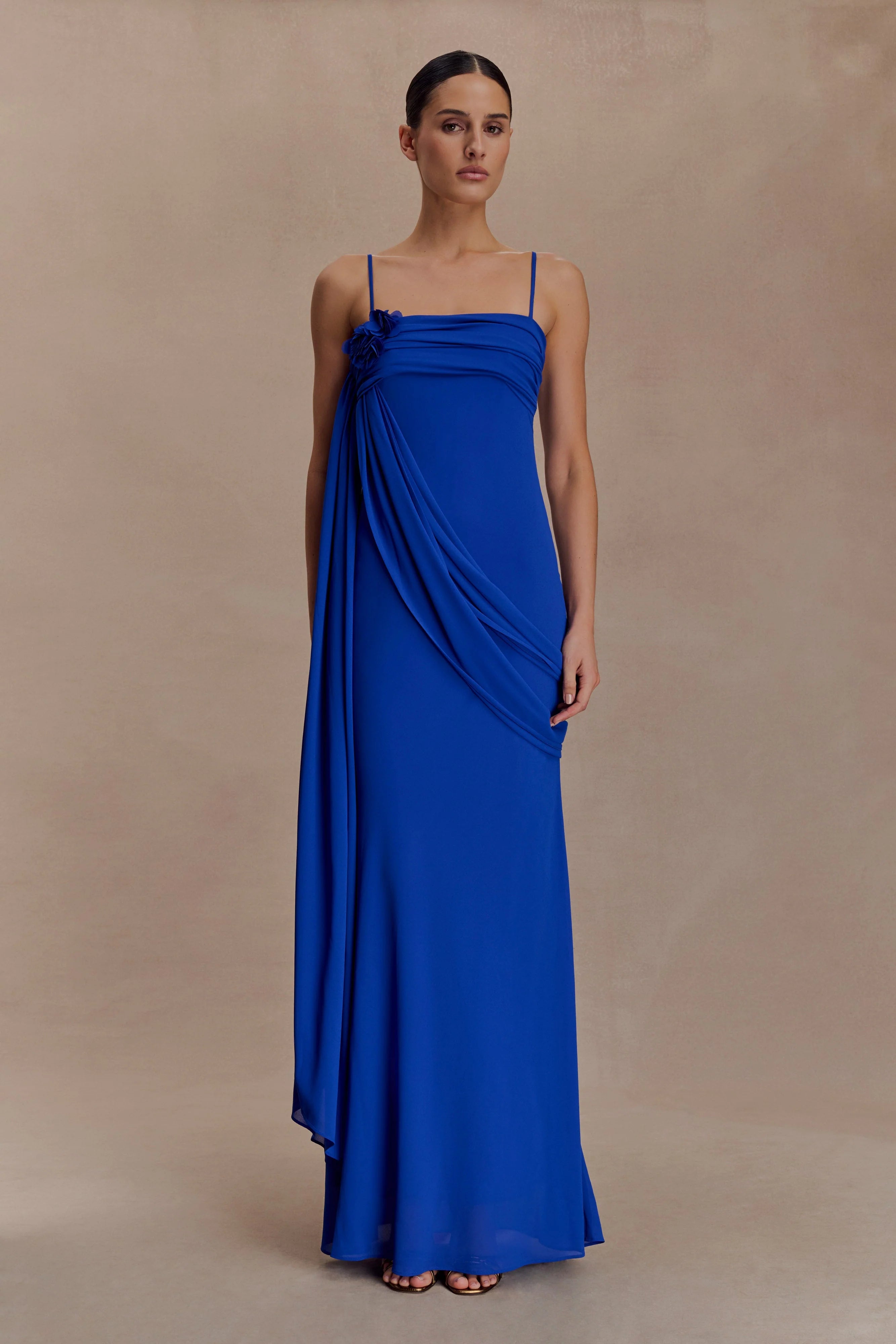 ER Leena Chiffon Maxi Dress - Cobalt