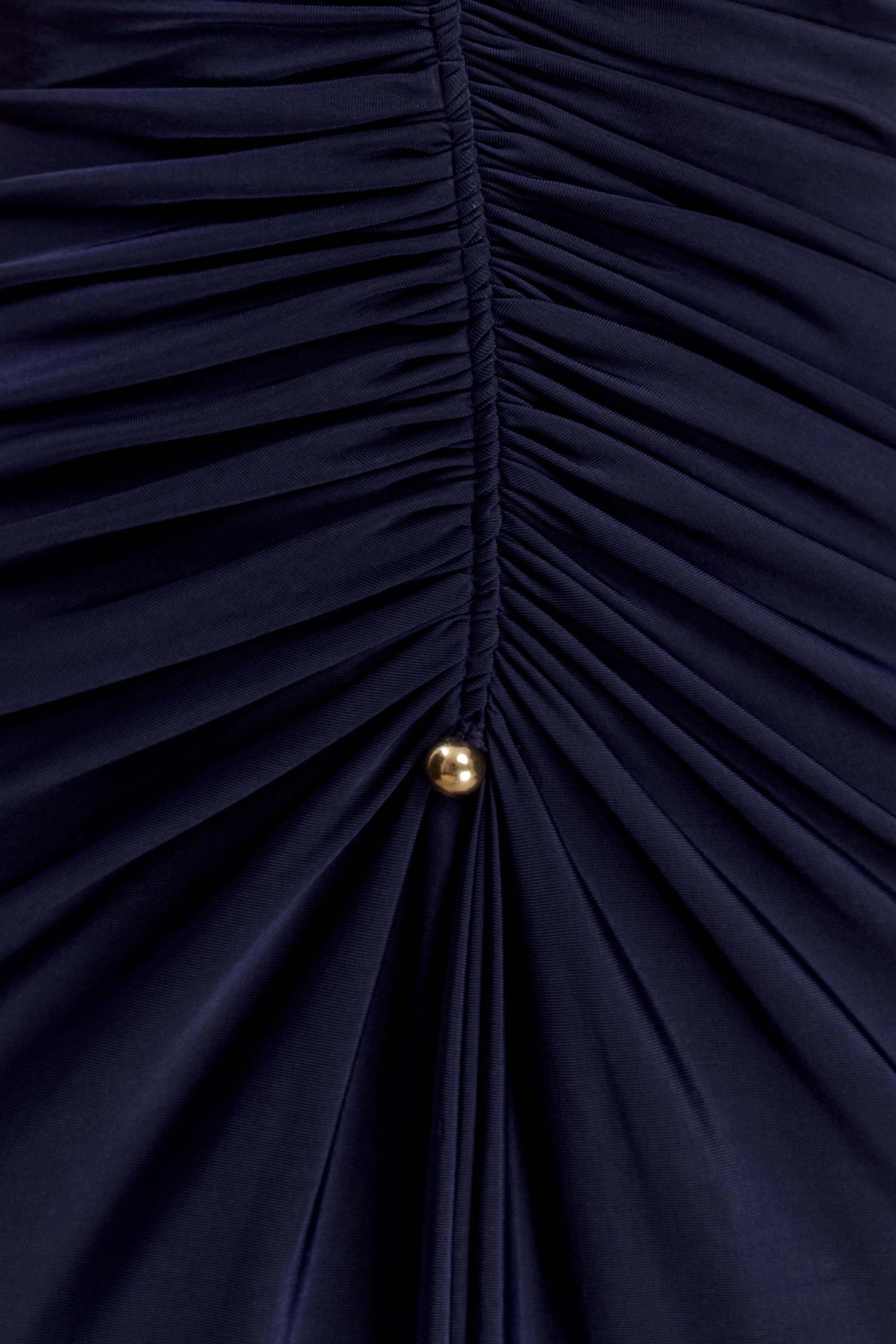 ER Perrie Slinky Ruched Maxi Dress - Ink Blue