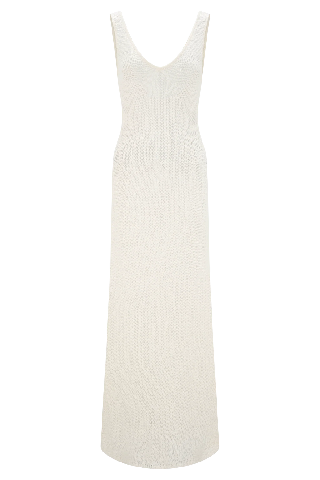 ER Ari Tape Yarn Knit Maxi Dress - White