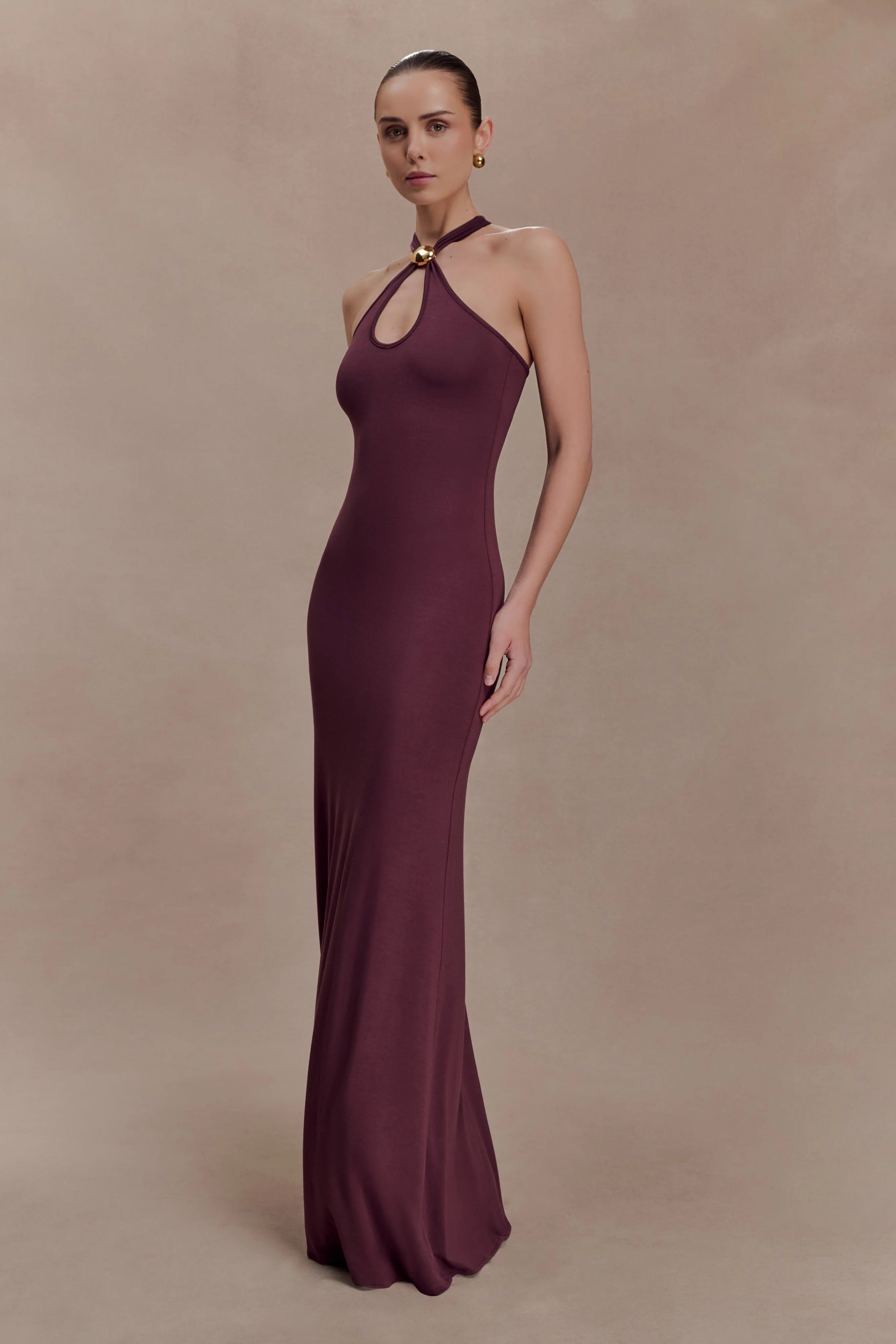 ER Ramona Modal Maxi Dress With Hardware - Mahogany