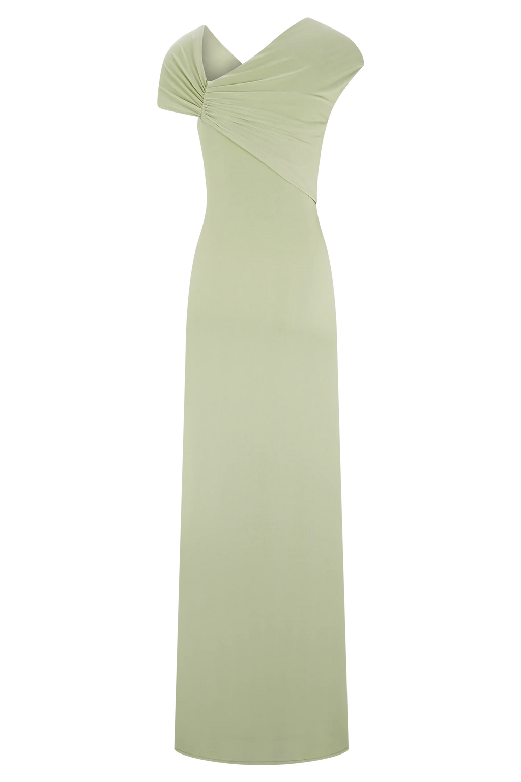 ER Ashford Asymmetrical Slinky Maxi Dress - Sage