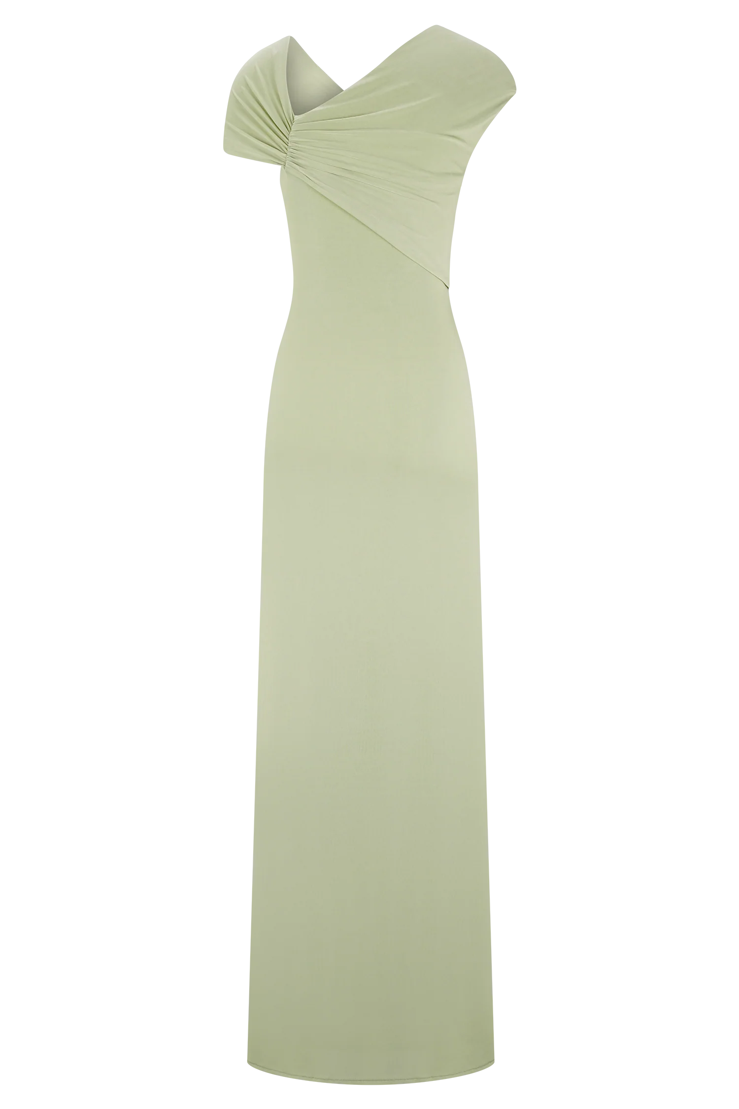 ER Ashford Asymmetrical Slinky Maxi Dress - Sage