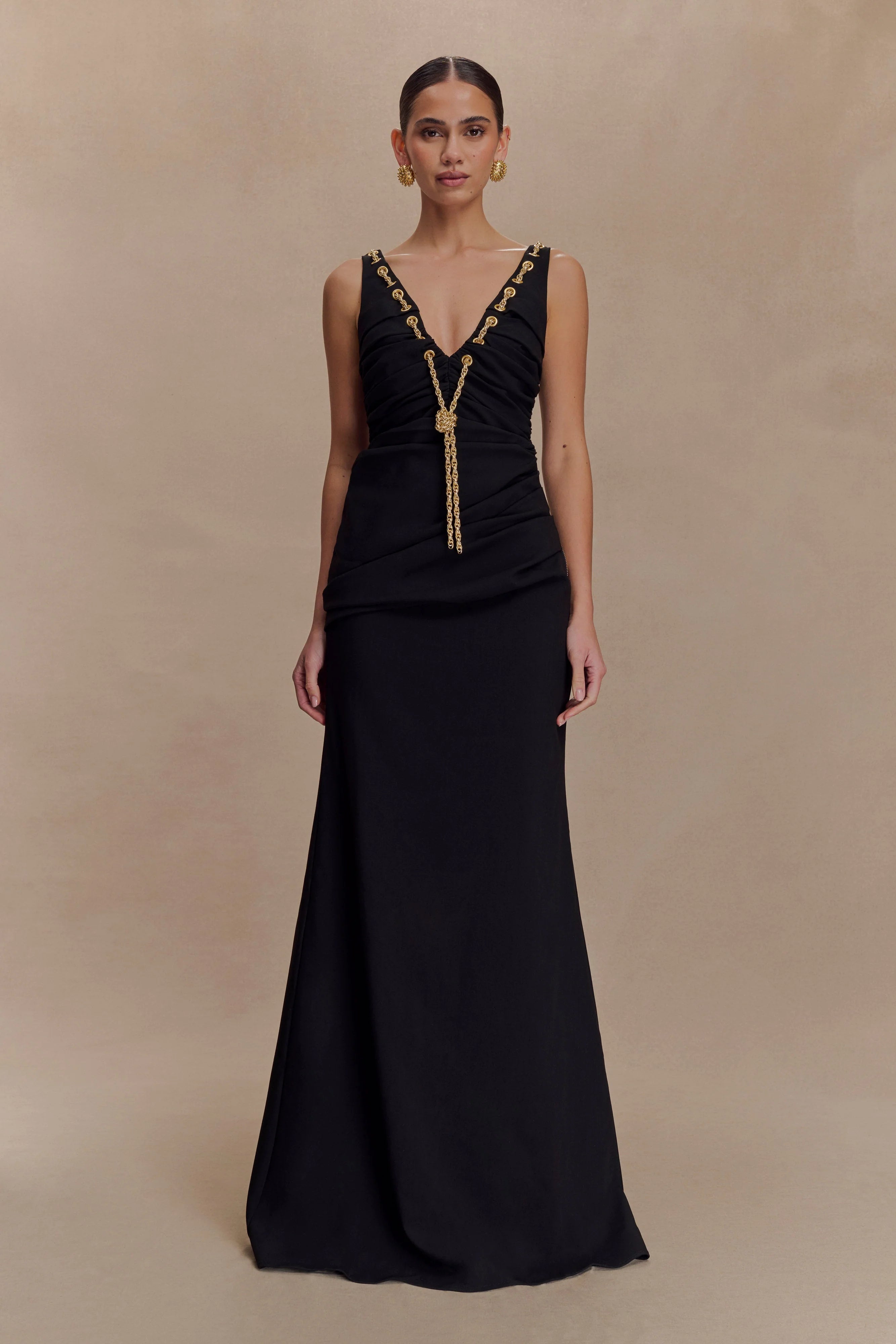 ER Axton Low Neck Maxi Dress - Black