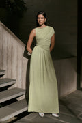 ER Ayeshya Slinky Asymmetric Maxi Dress - Sage