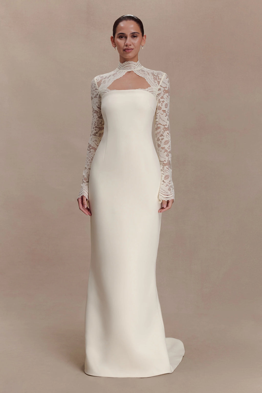 ER Aurelie Long Sleeve Lace Maxi Dress - Ivory