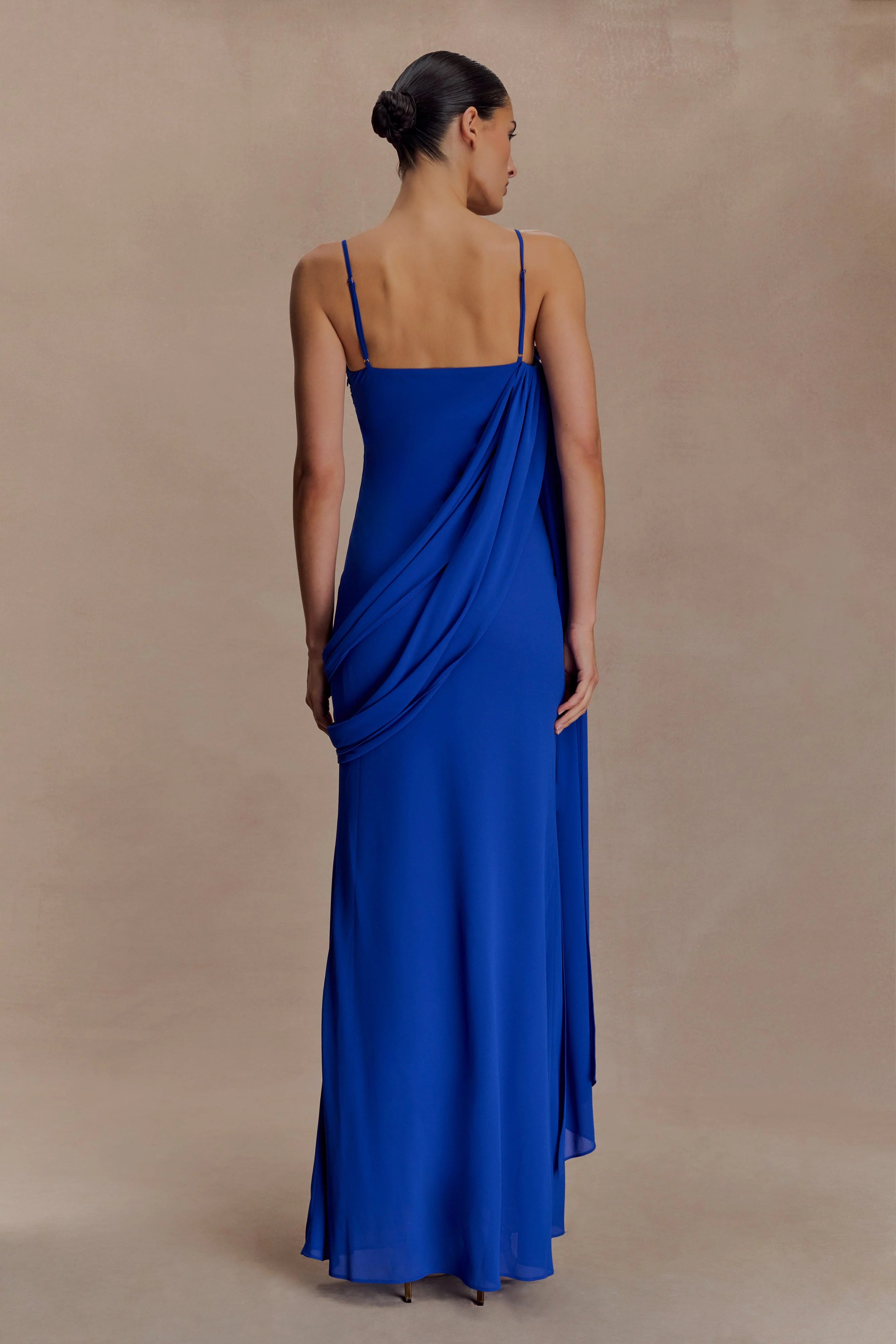 ER Leena Chiffon Maxi Dress - Cobalt