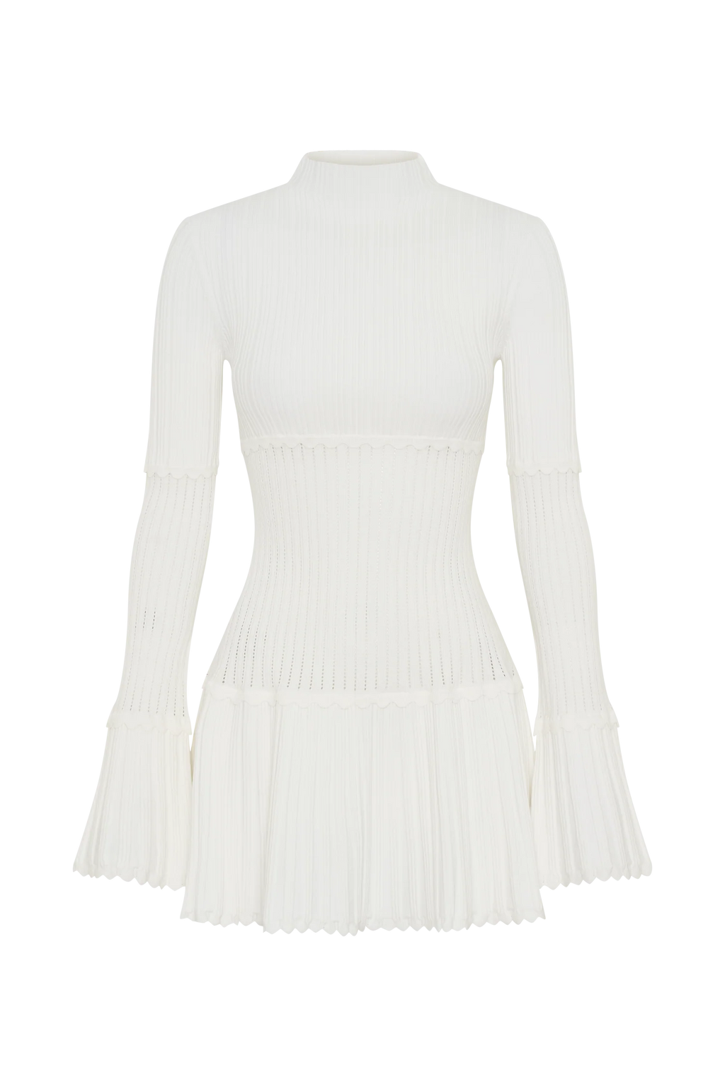 ER Adena Pointelle Knit Mini Dress - Ivory