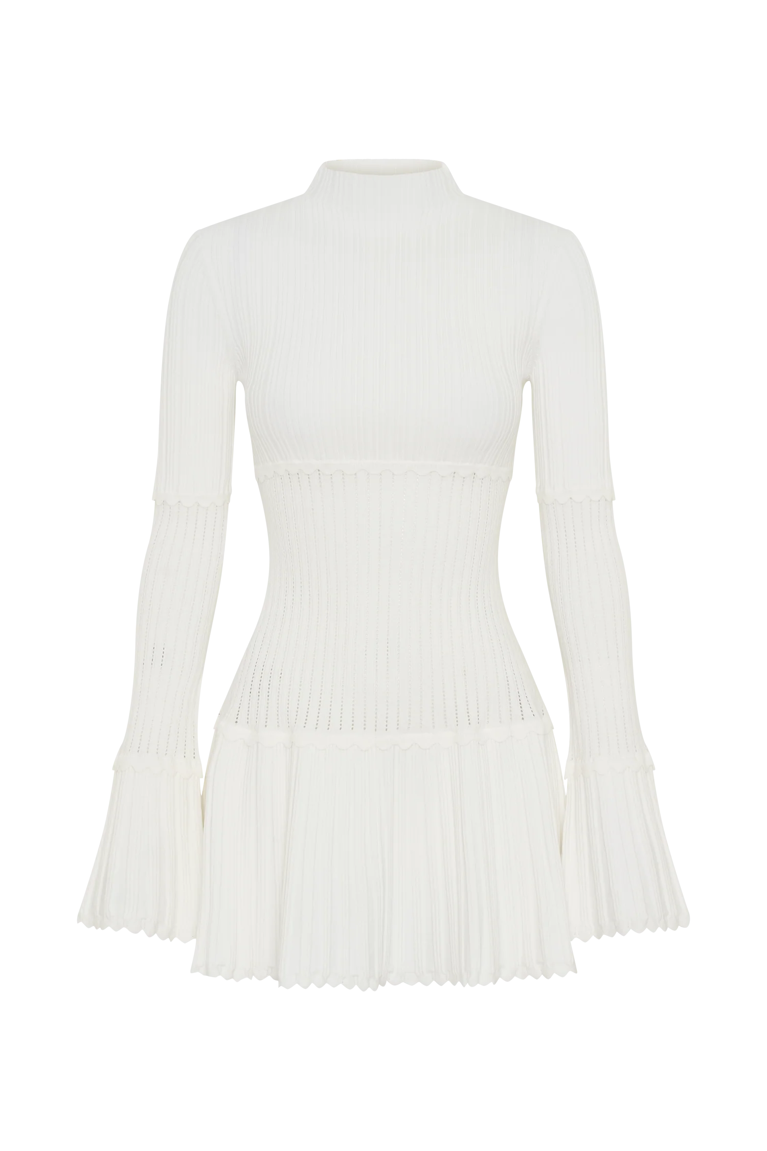 ER Adena Pointelle Knit Mini Dress - Ivory