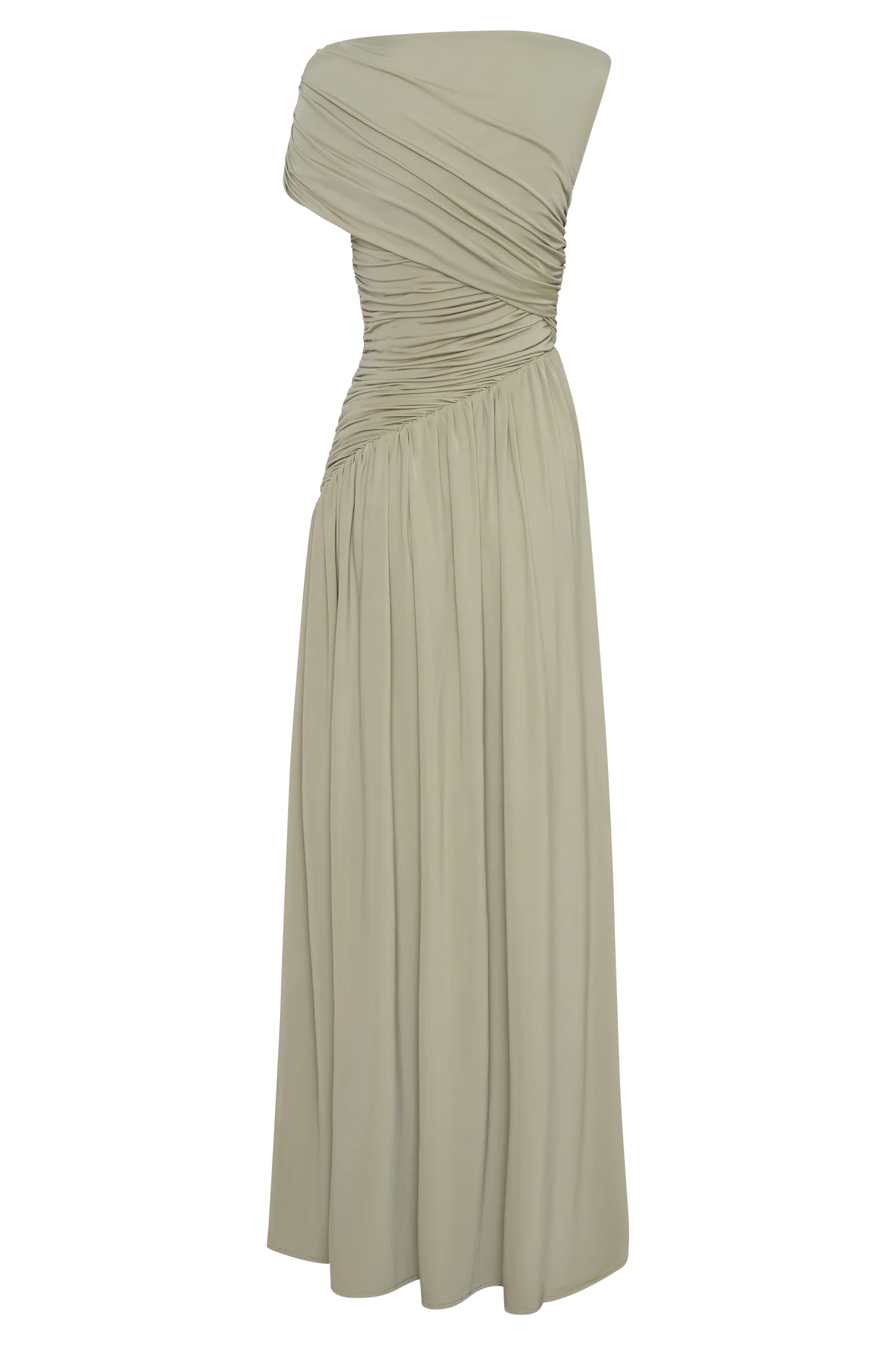 ER Ayeshya Slinky Asymmetric Maxi Dress - Sage