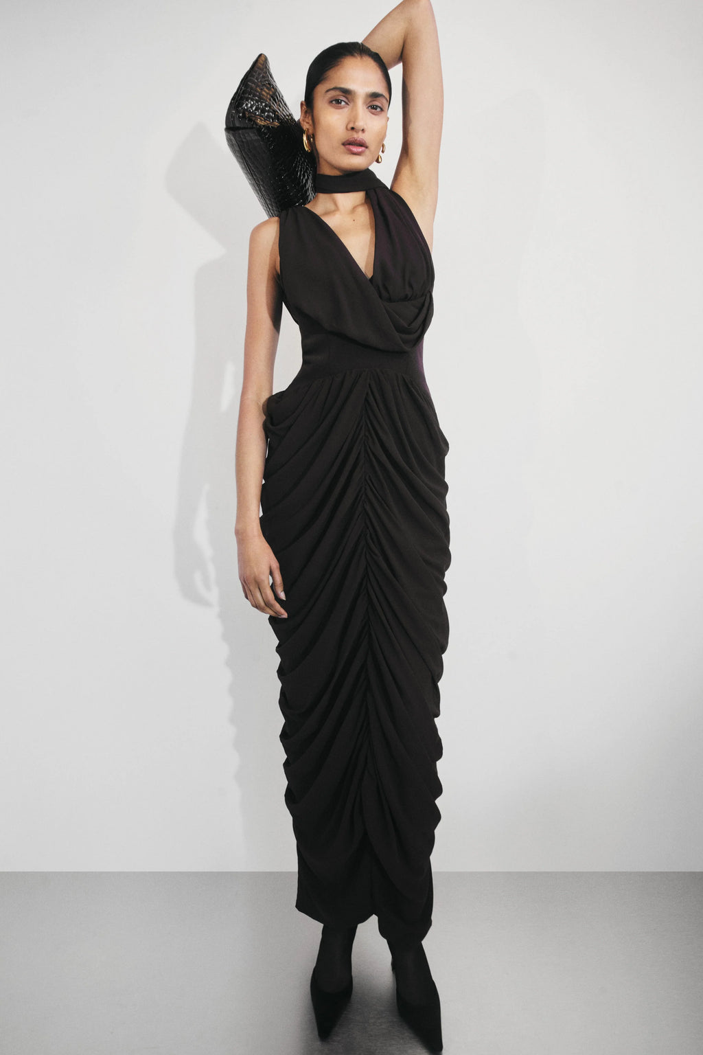 ER Alex Chiffon Maxi Dress - Cacao Brown