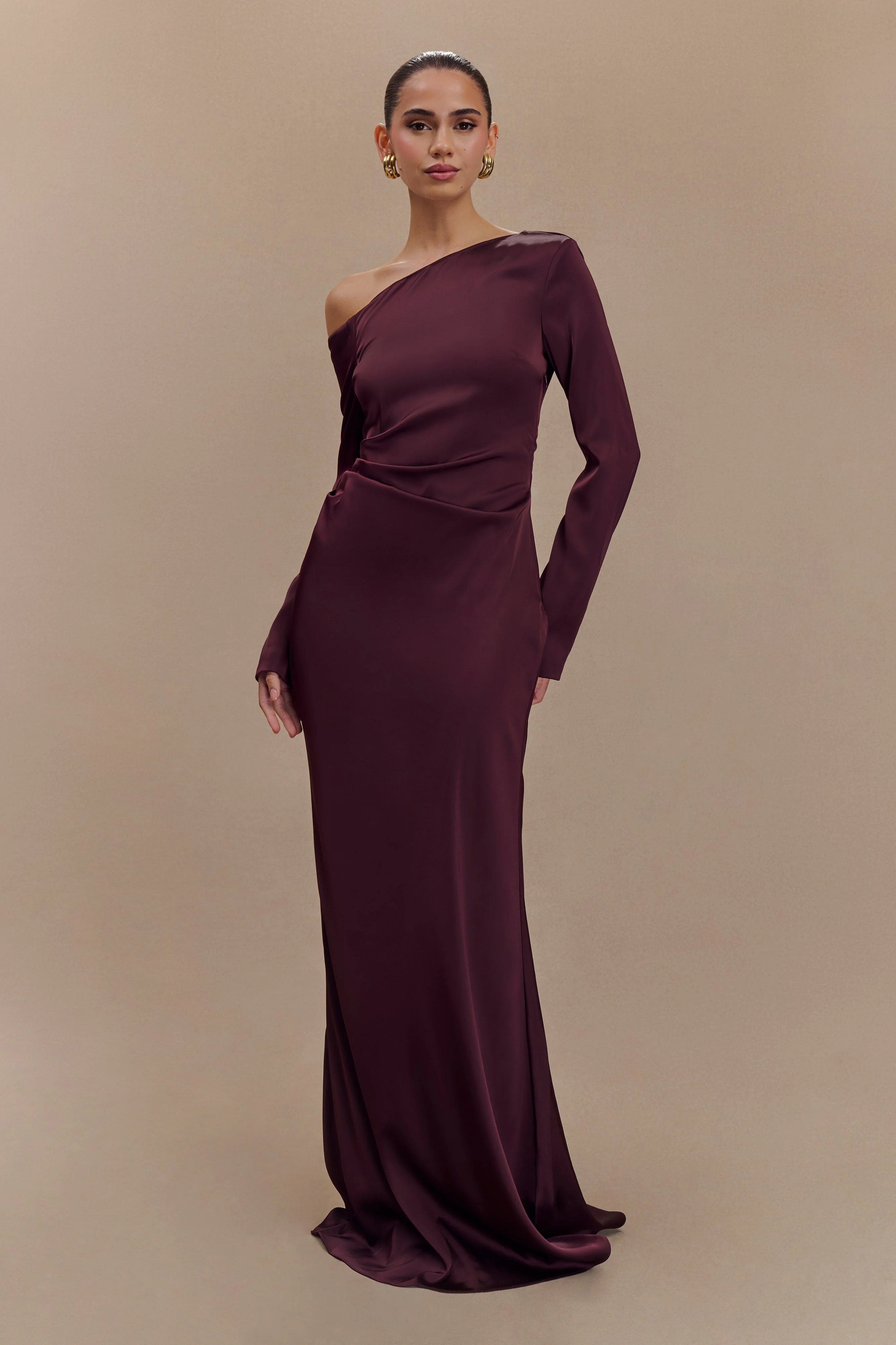 ER Avery Long Sleeve Maxi Dress - Plum