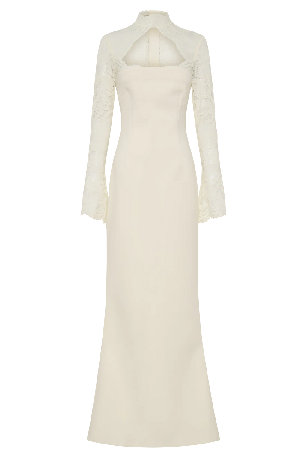 ER Aurelie Long Sleeve Lace Maxi Dress - Ivory