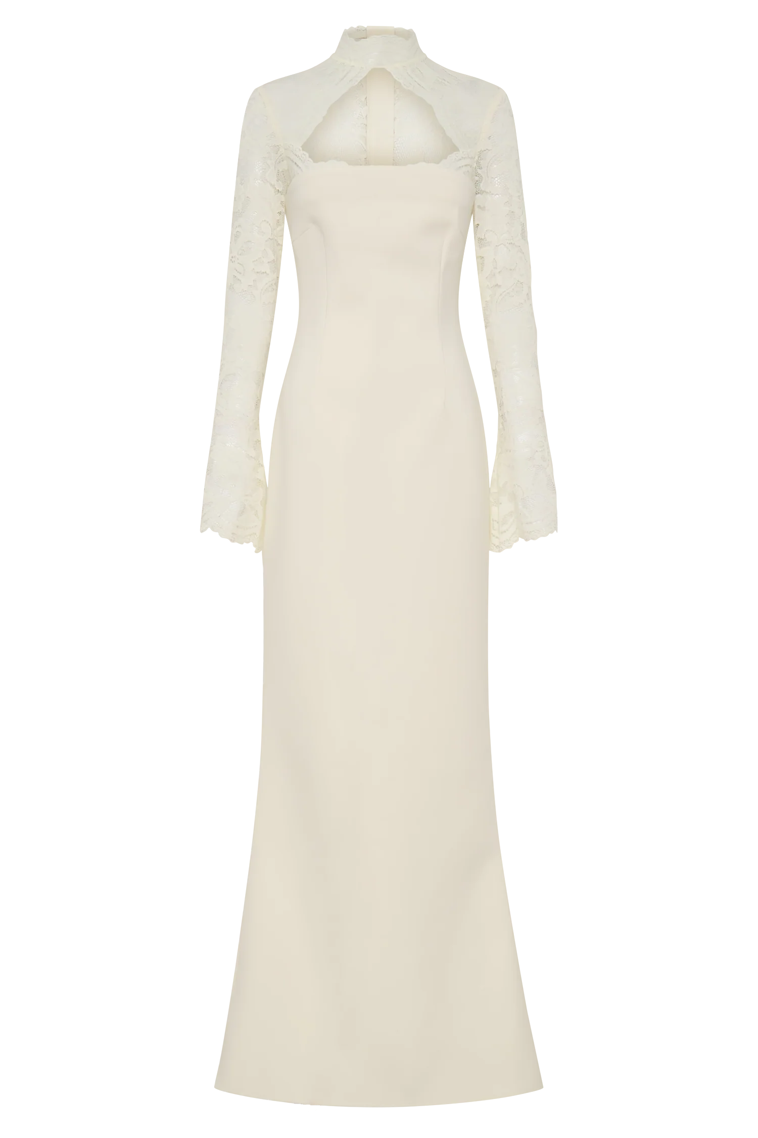 ER Aurelie Long Sleeve Lace Maxi Dress - Ivory
