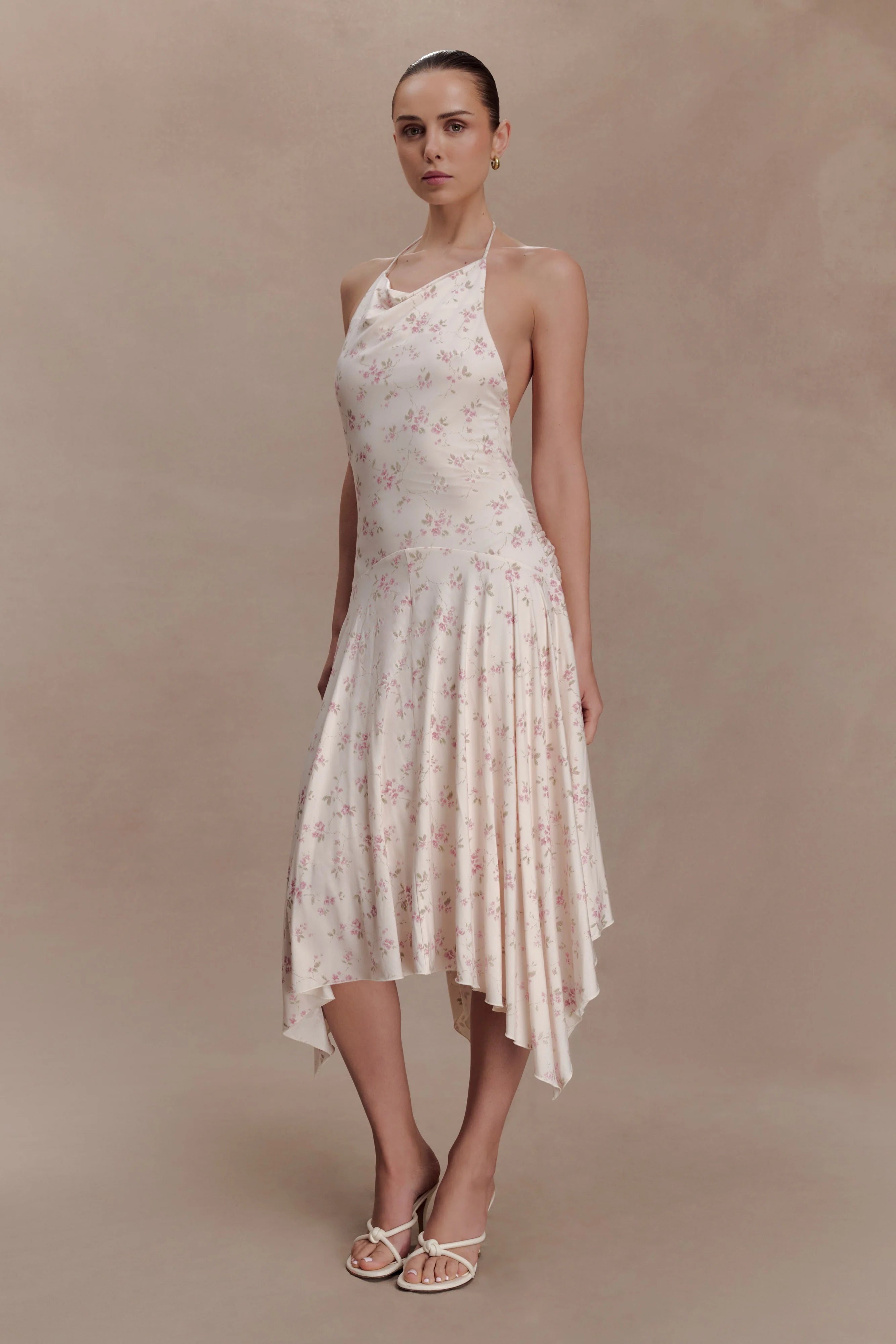 ER Sylvie Modal Hankie Midi Dress - Floral Ditsy Print