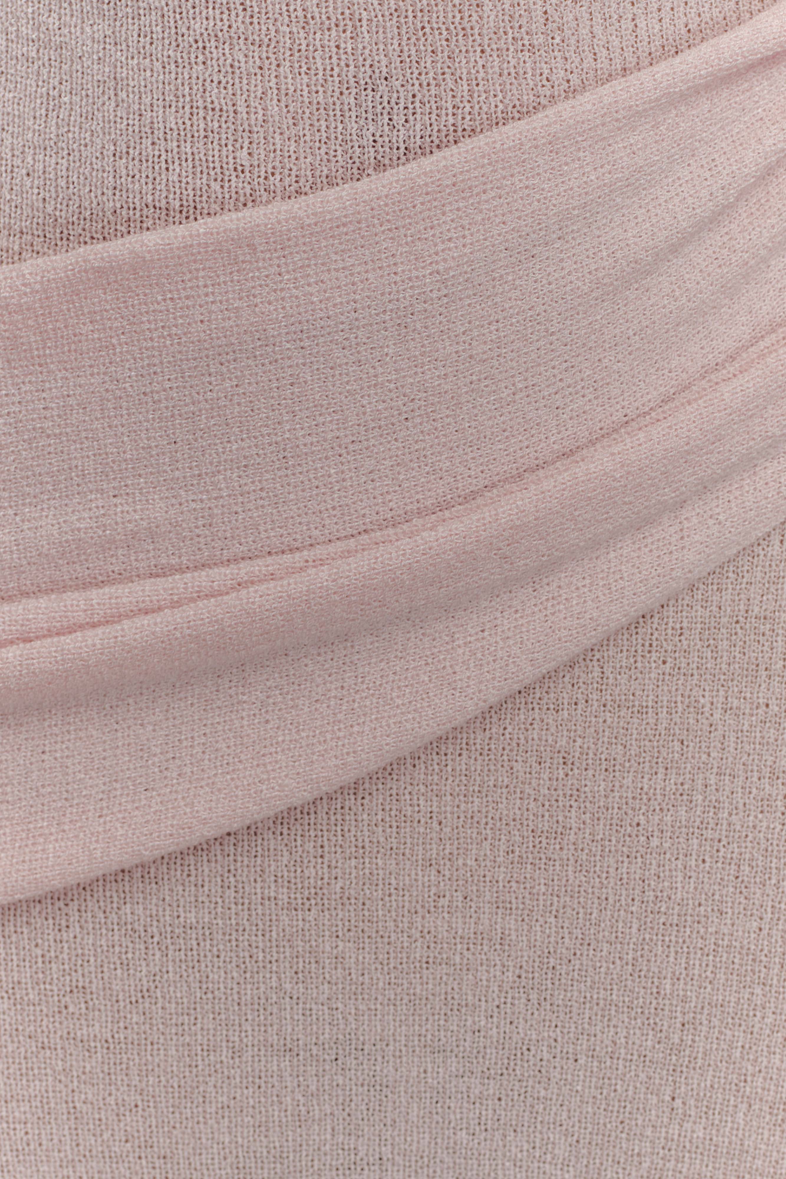 ER Alexius One Shoulder Knit Maxi Dress - Dusty Pink