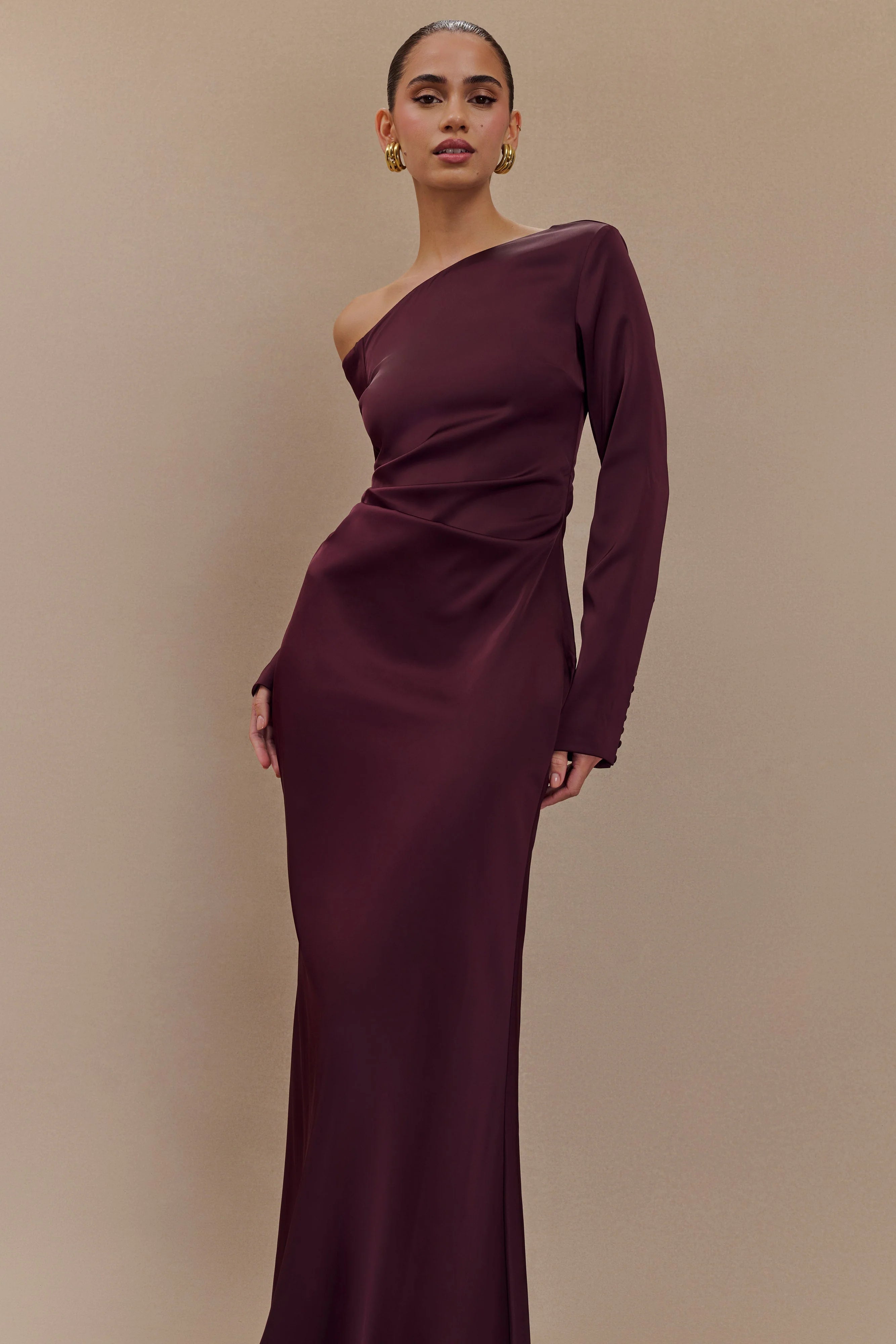 ER Avery Long Sleeve Maxi Dress - Plum