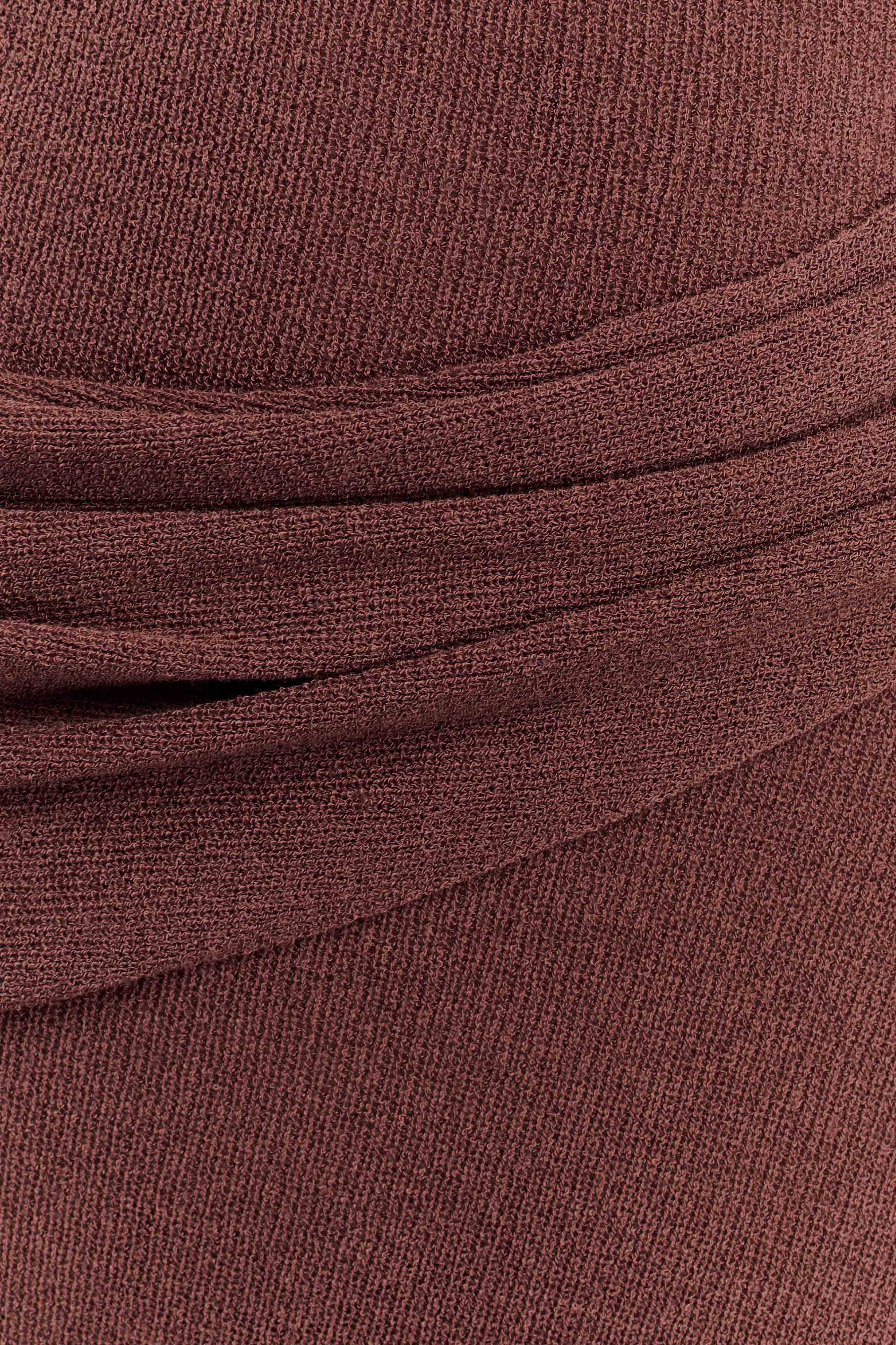 ER Alexius One Shoulder Knit Maxi Dress - Nutmeg