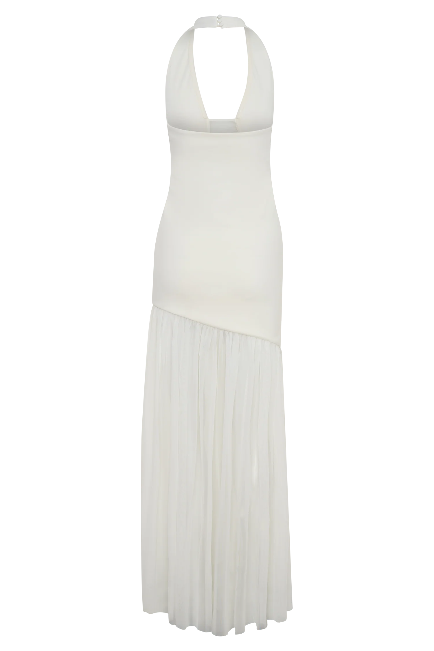 ER Aubree Crepe And Mesh Maxi Dress - Ivory
