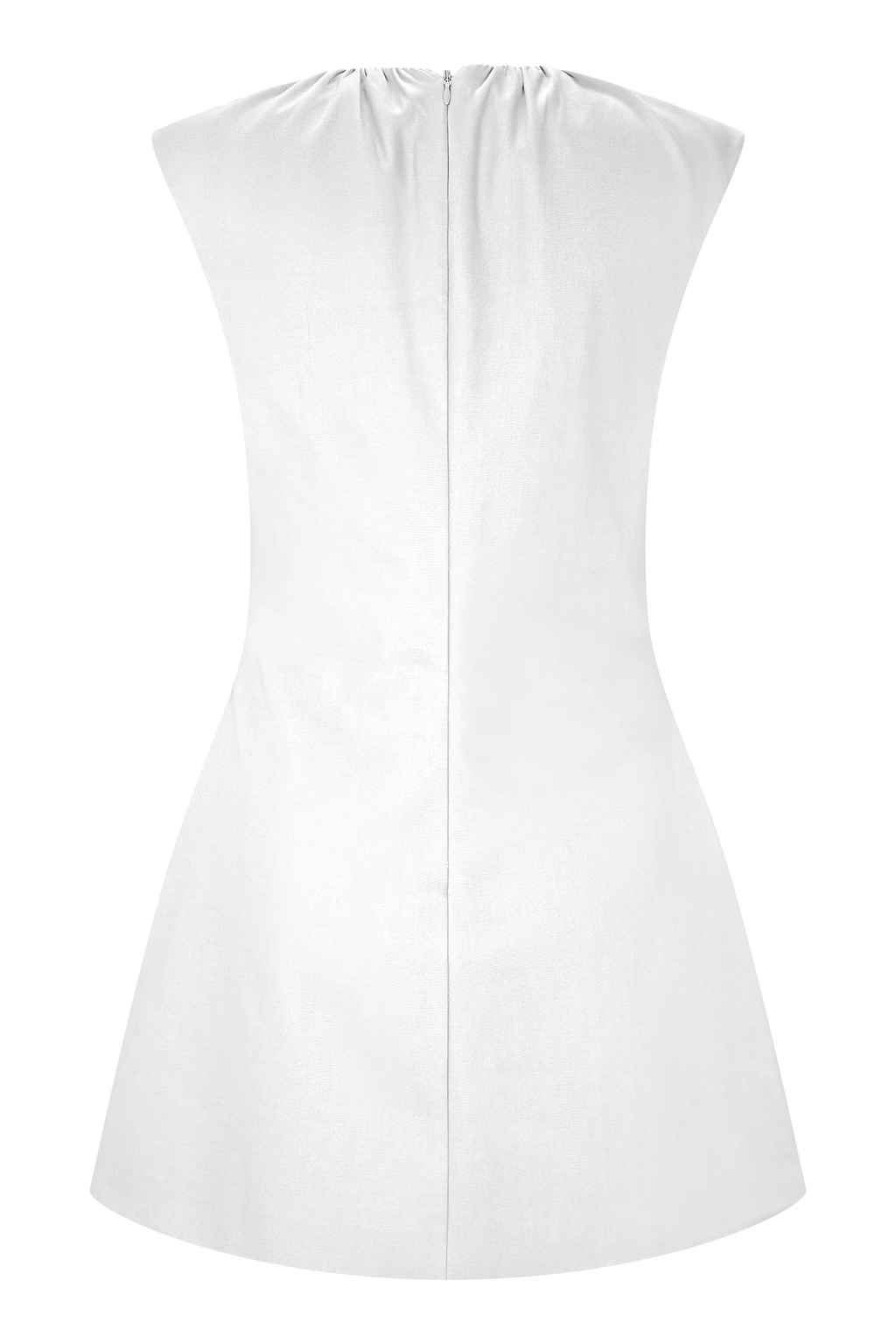 ER Ariana Pleated Neck Mini Dress - Ivory