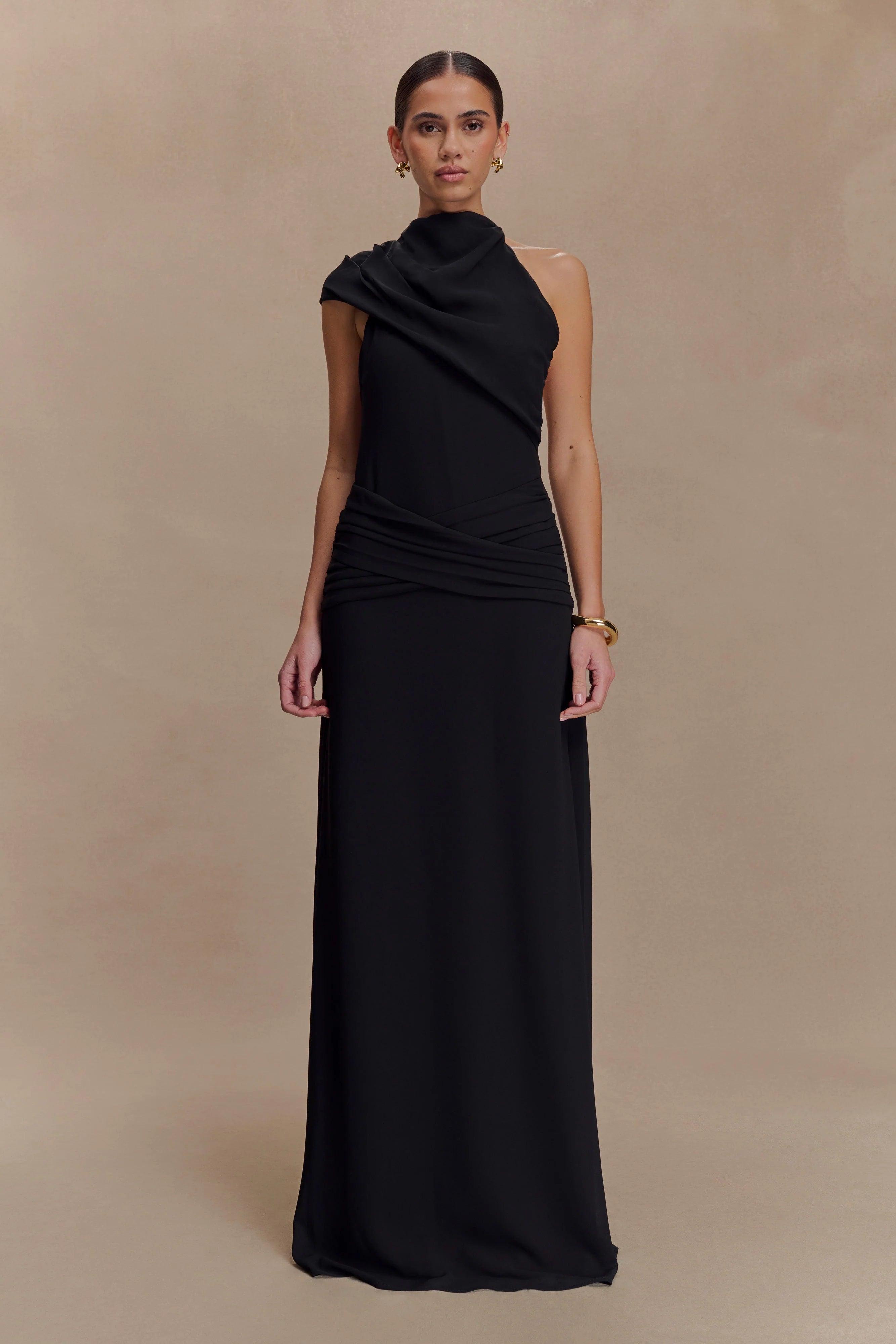ER Analia Chiffon Maxi Dress - Black