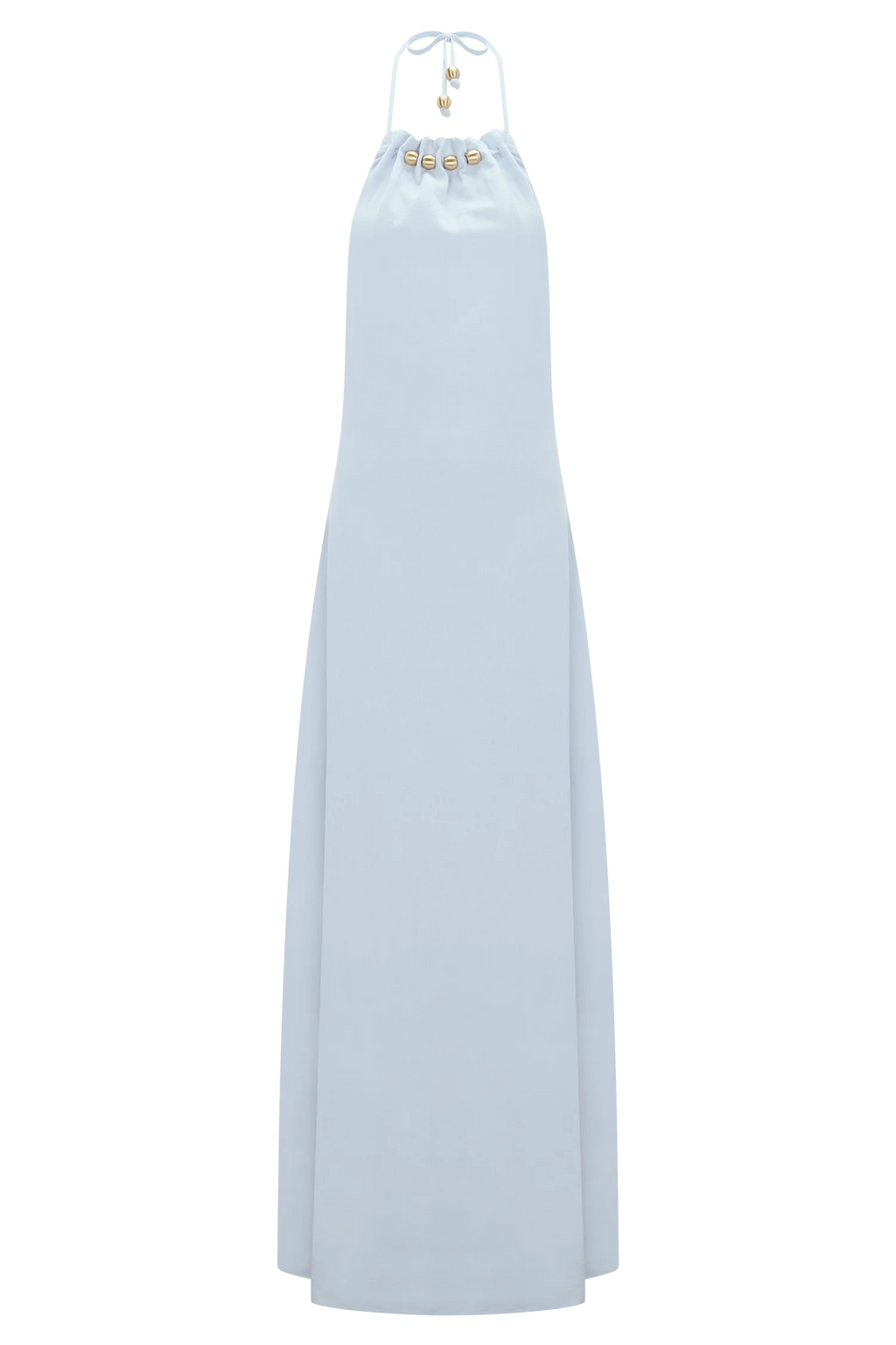 ER Abeda Cotton Maxi Dress With Hardware - Pale Blue