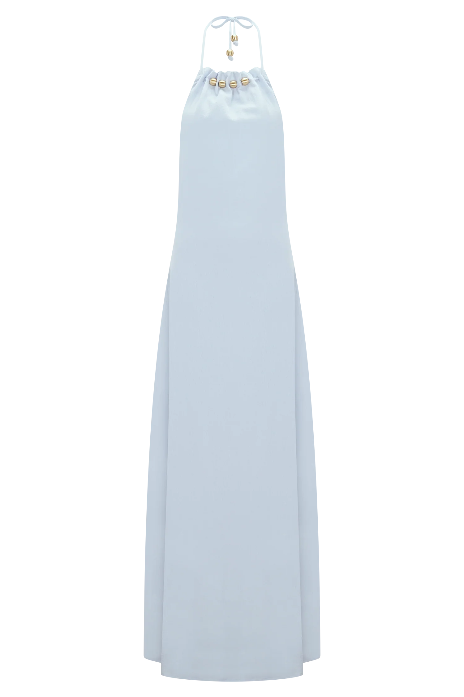 ER Abeda Cotton Maxi Dress With Hardware - Pale Blue