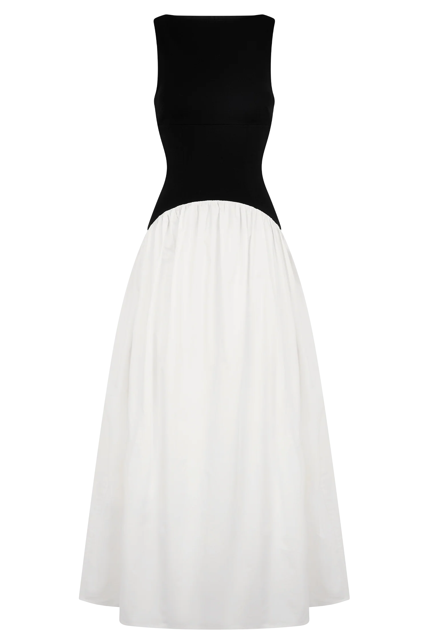 ER Acacia Contrast Sleeveless Maxi Dress - Black/White
