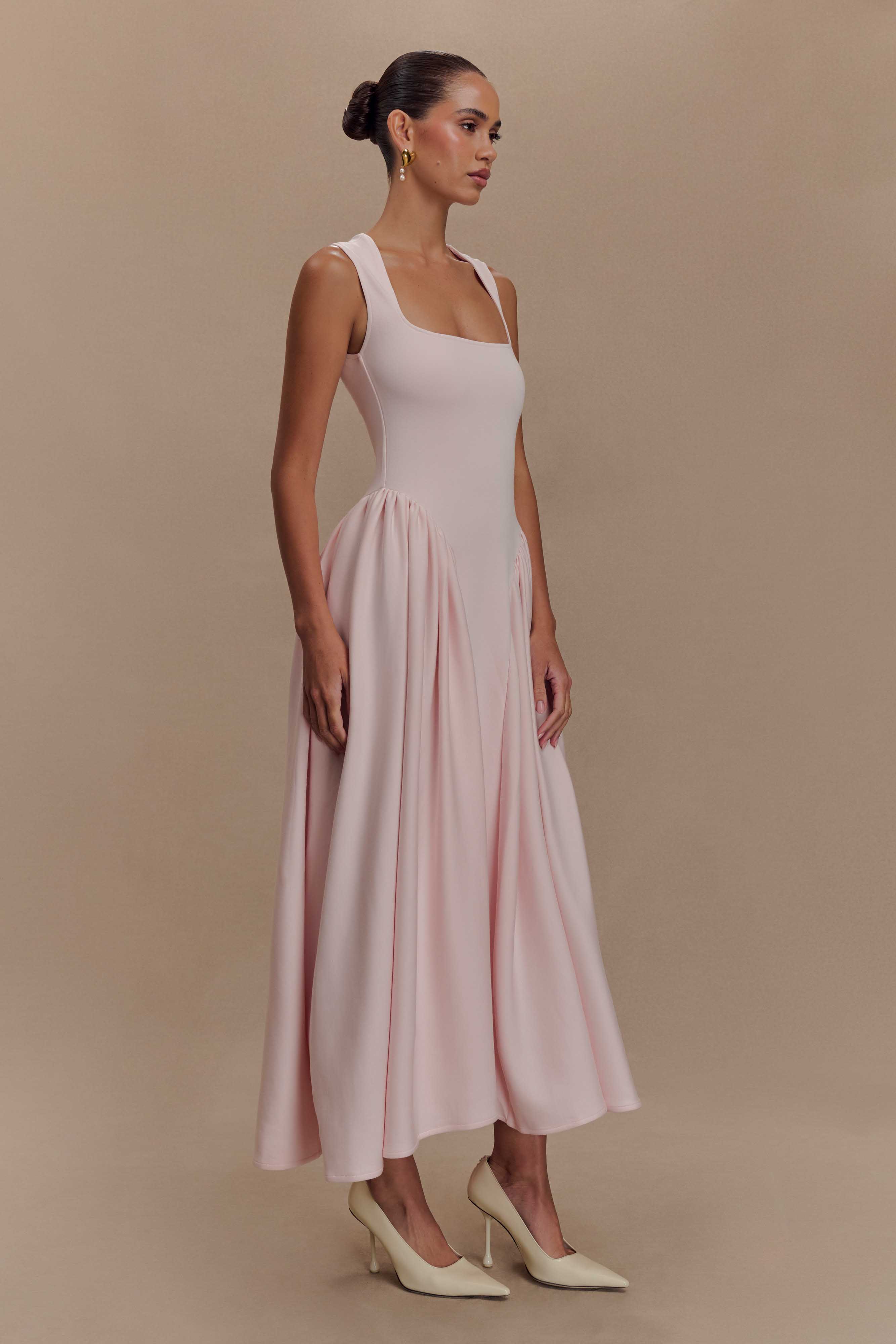 ER Sharon Scuba Jersey Midi Dress - Ballet Pink