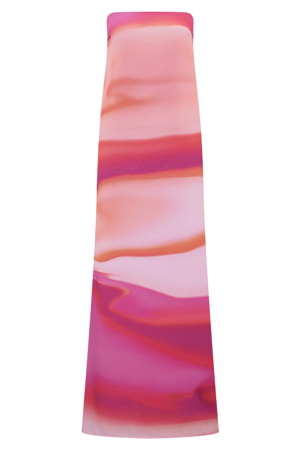 ER Amaya Strapless Chiffon Maxi Dress - Pink Sunset Print