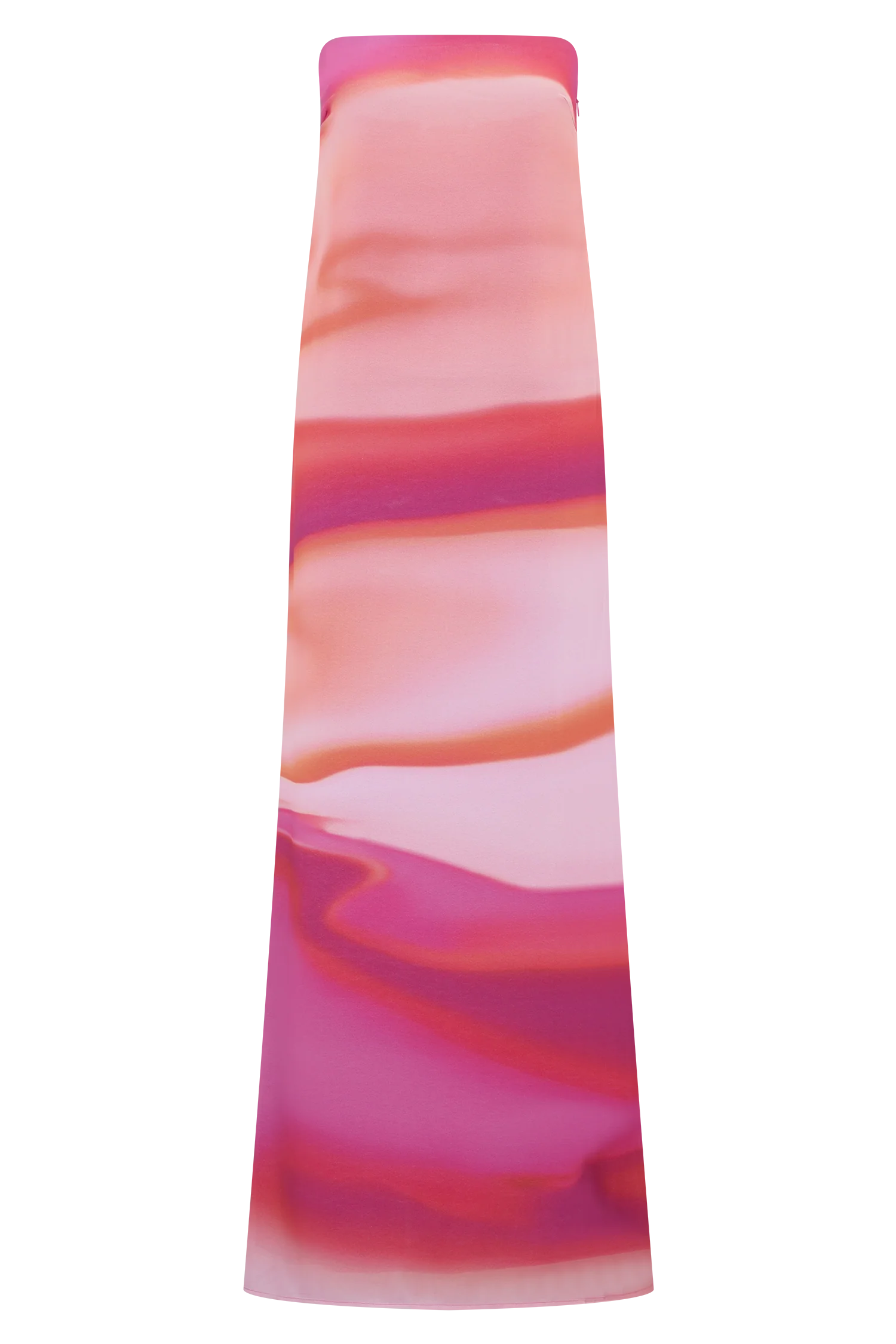 ER Amaya Strapless Chiffon Maxi Dress - Pink Sunset Print