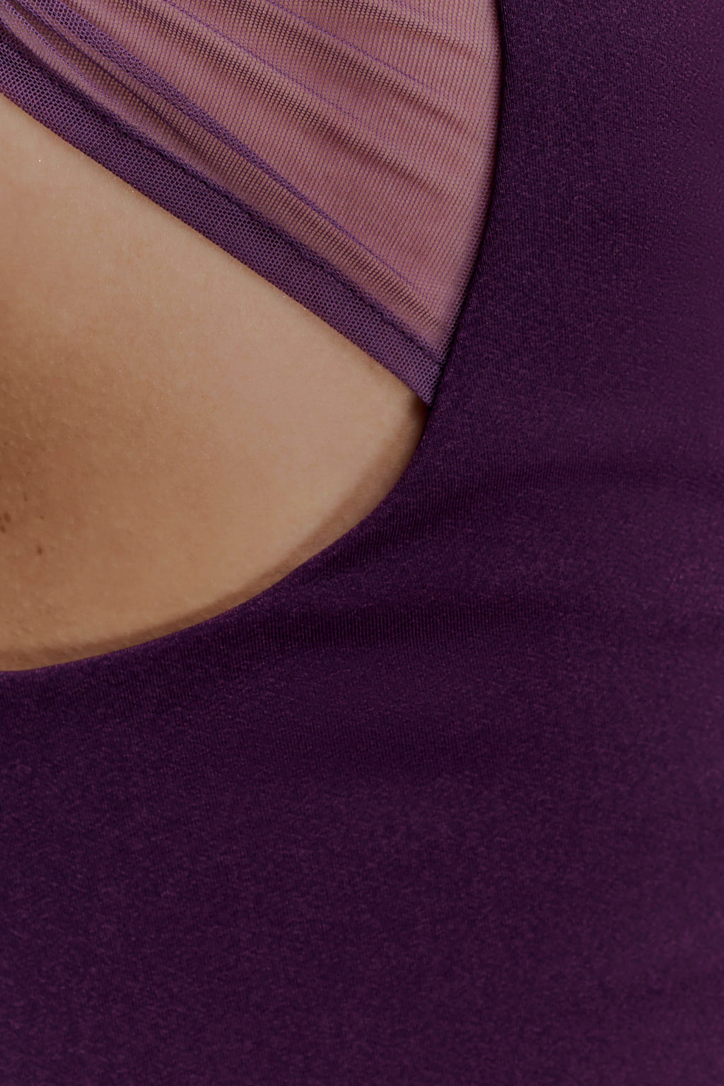 ER Aubree Crepe And Mesh Mini Dress - Purple