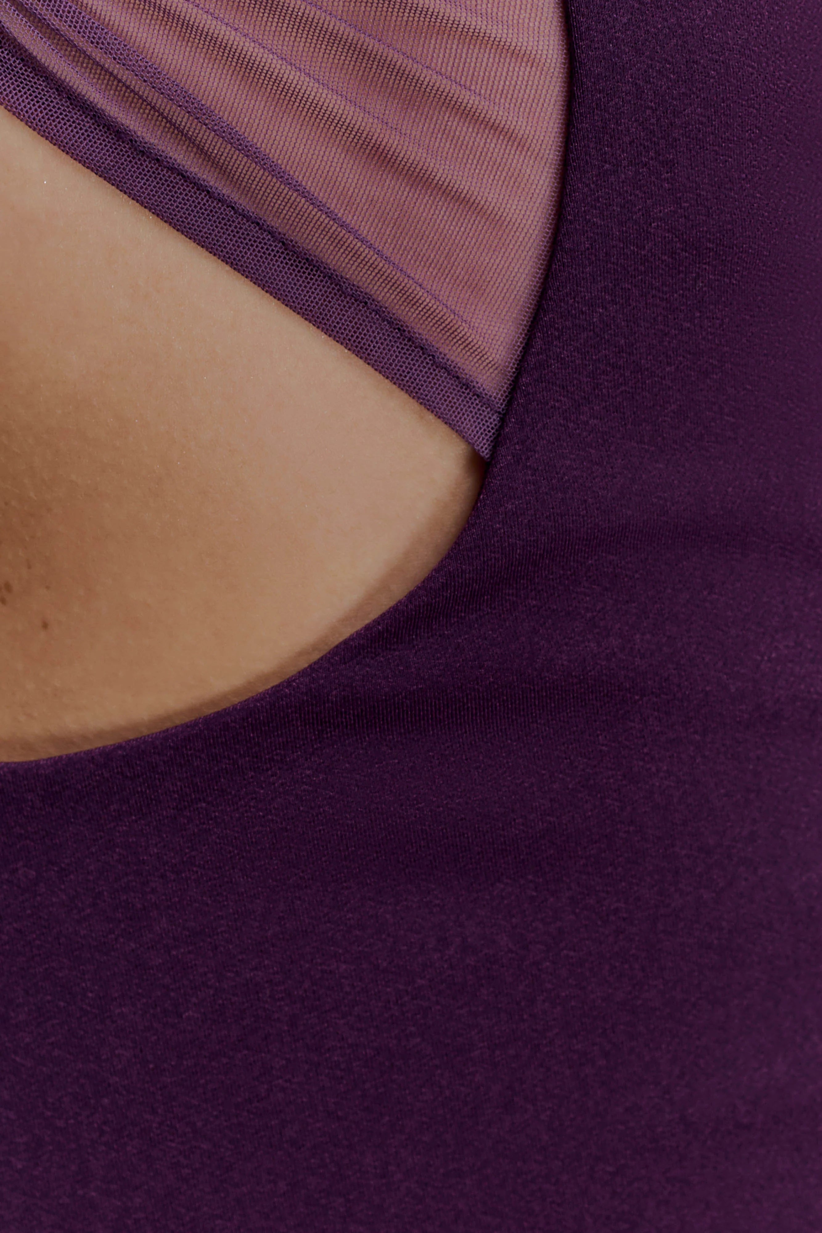 ER Aubree Crepe And Mesh Mini Dress - Purple