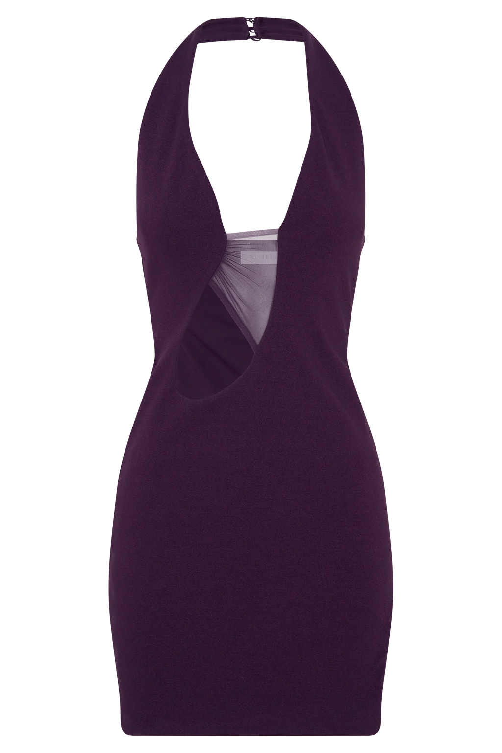 ER Aubree Crepe And Mesh Mini Dress - Purple