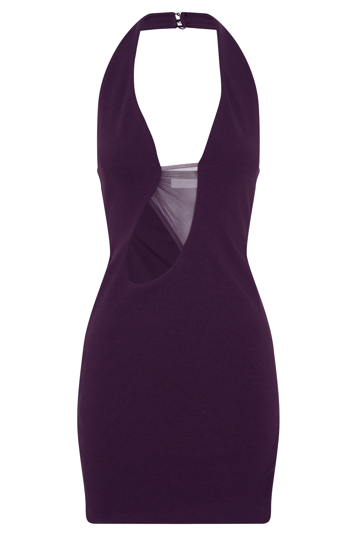 ER Aubree Crepe And Mesh Mini Dress - Purple