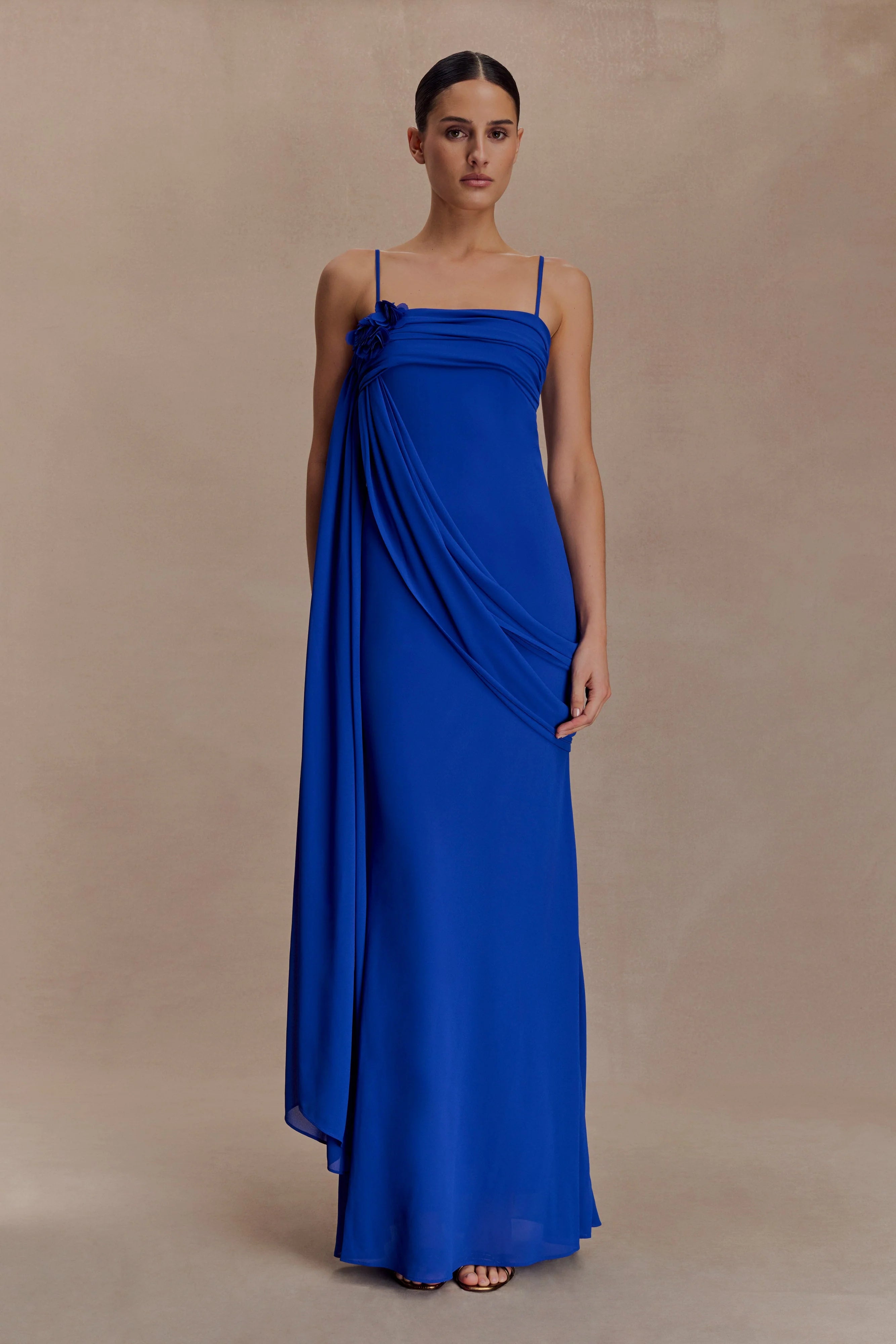 ER Leena Chiffon Maxi Dress - Cobalt