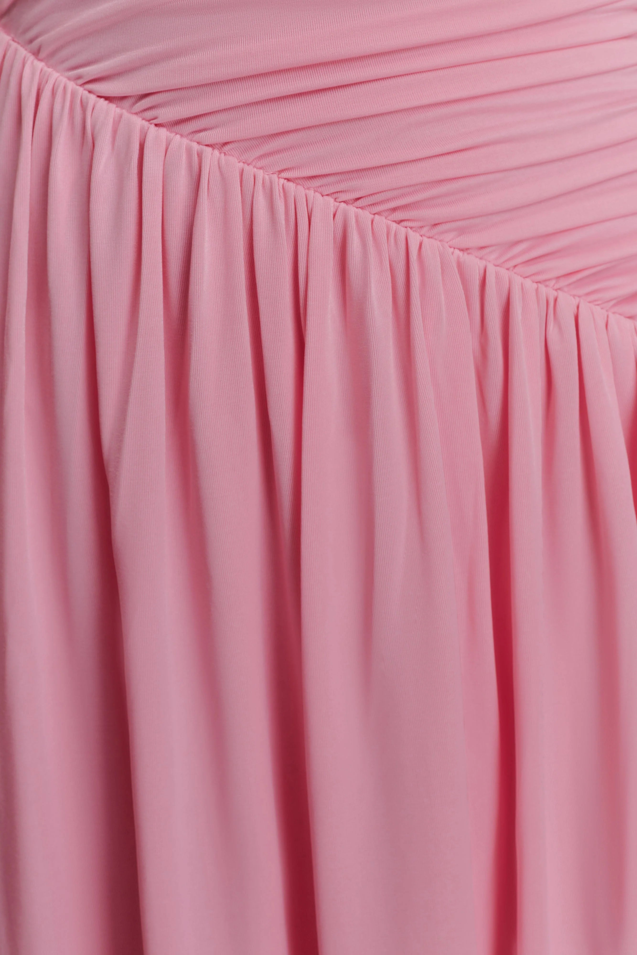 ER Ayeshya Slinky Asymmetric Maxi Dress - Candy Pink