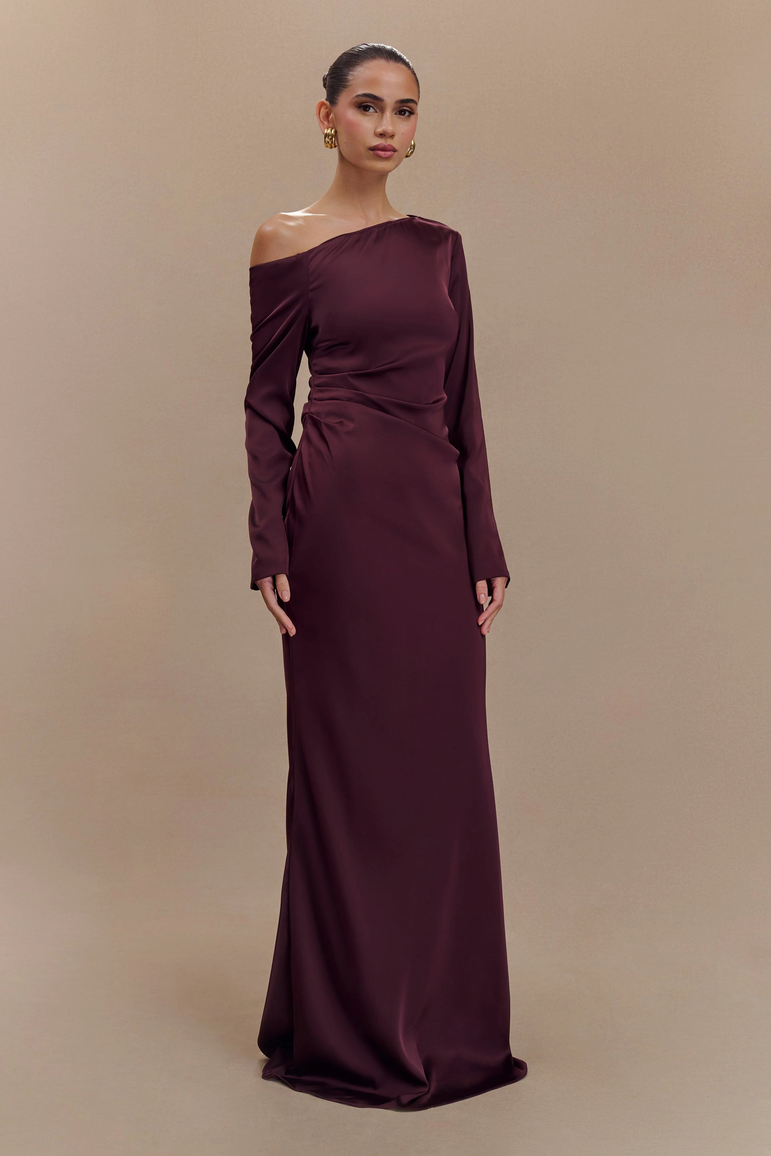 ER Avery Long Sleeve Maxi Dress - Plum