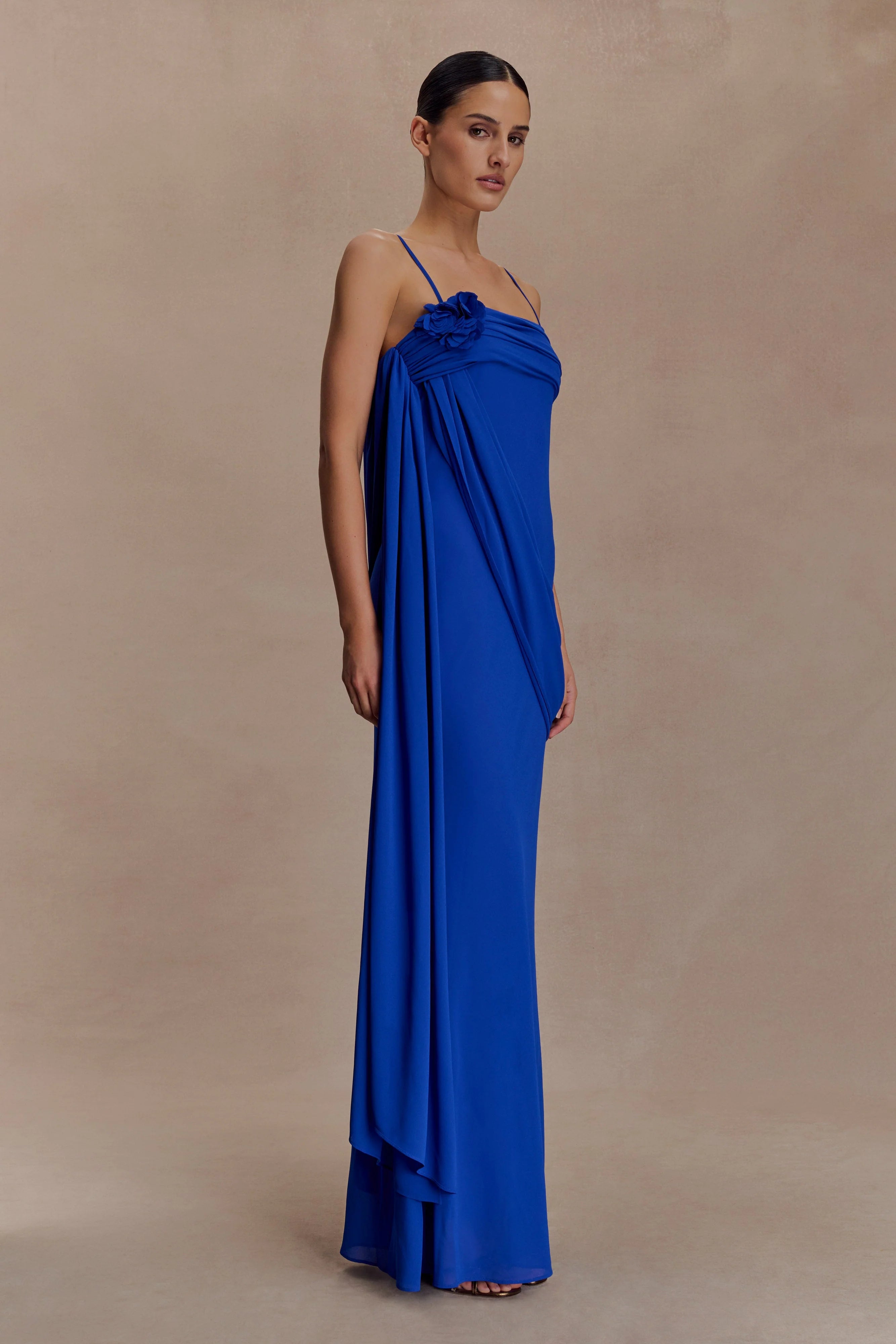 ER Leena Chiffon Maxi Dress - Cobalt